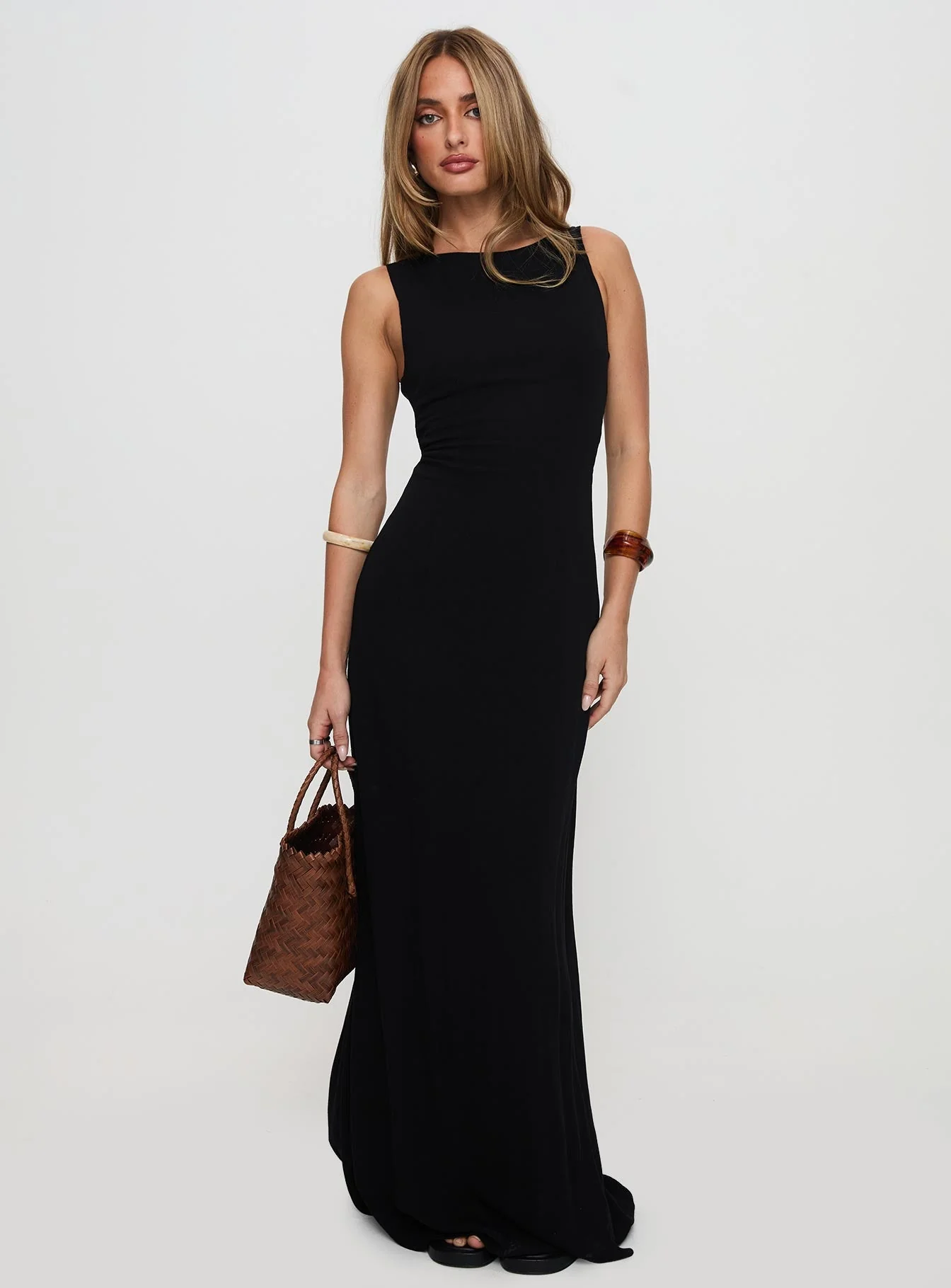 Ace Of Hearts Backless Maxi Dress Black Petite - Image 3