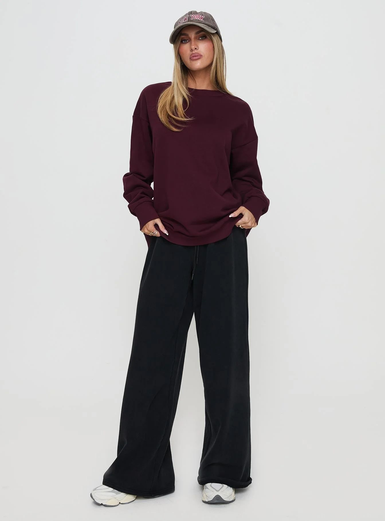 All Day Crewneck Sweatshirt Wine - Image 3
