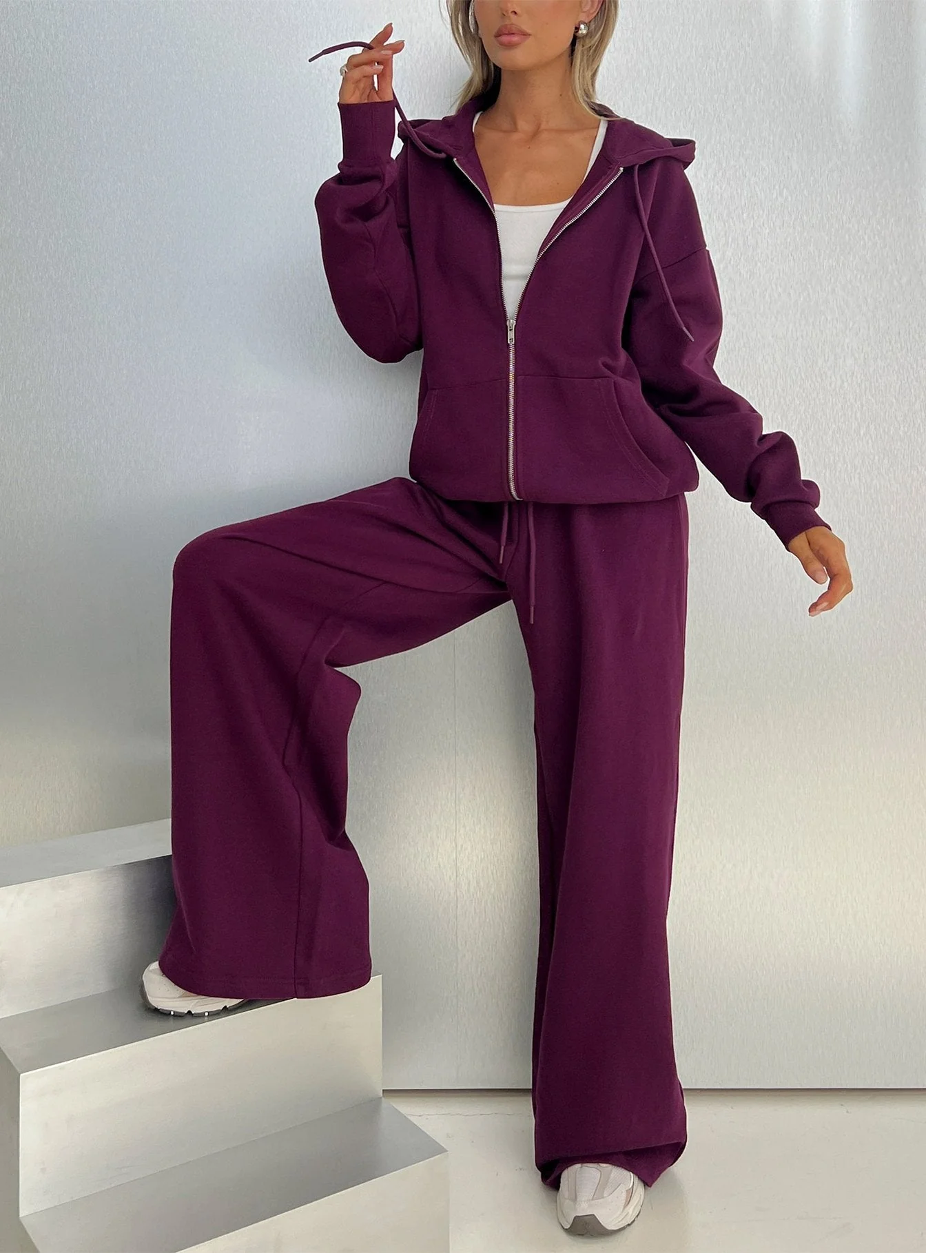 All Day Straight Leg Sweatpants Plum - Image 9