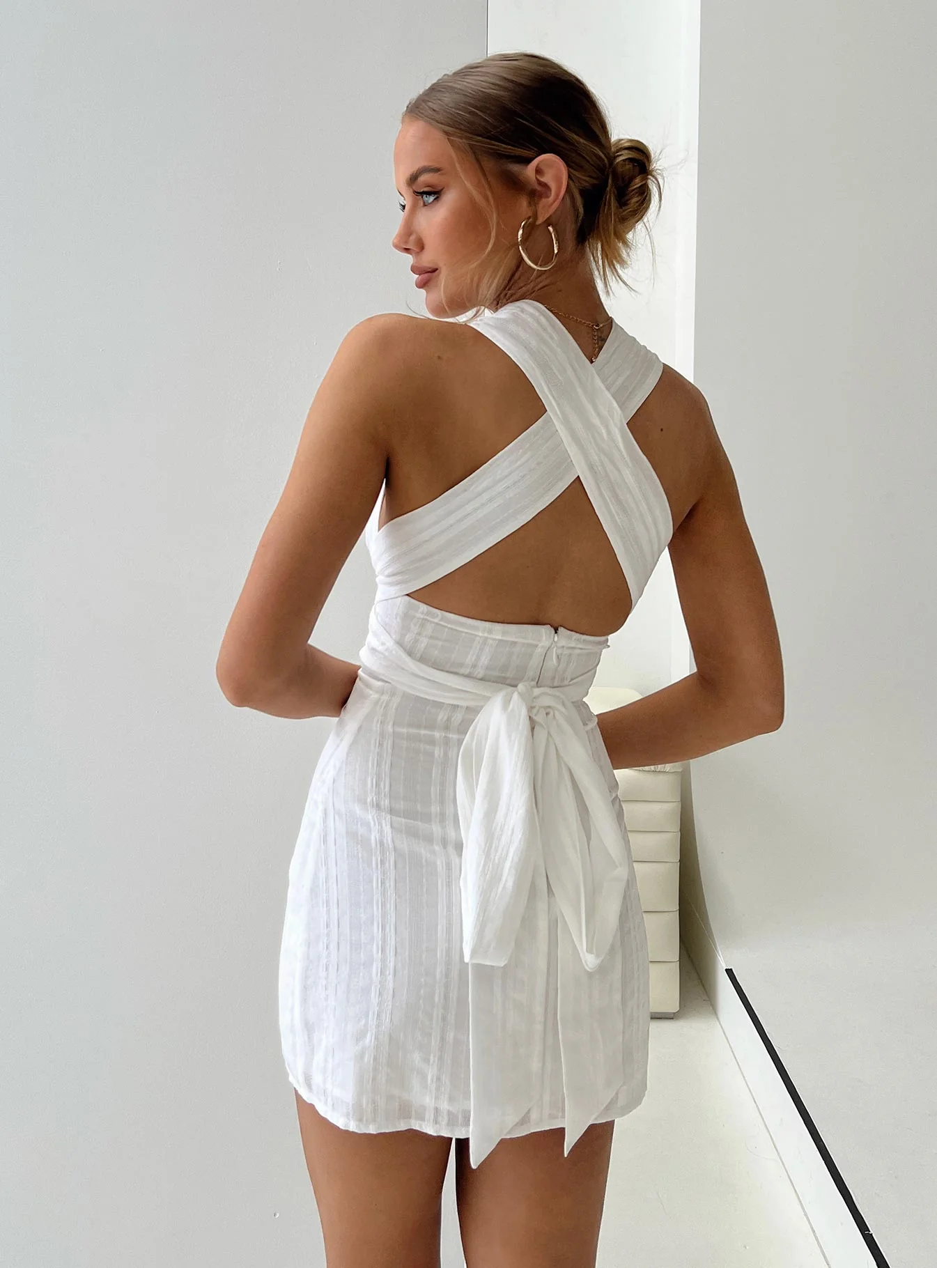 Alsace Mini Dress White - Image 5