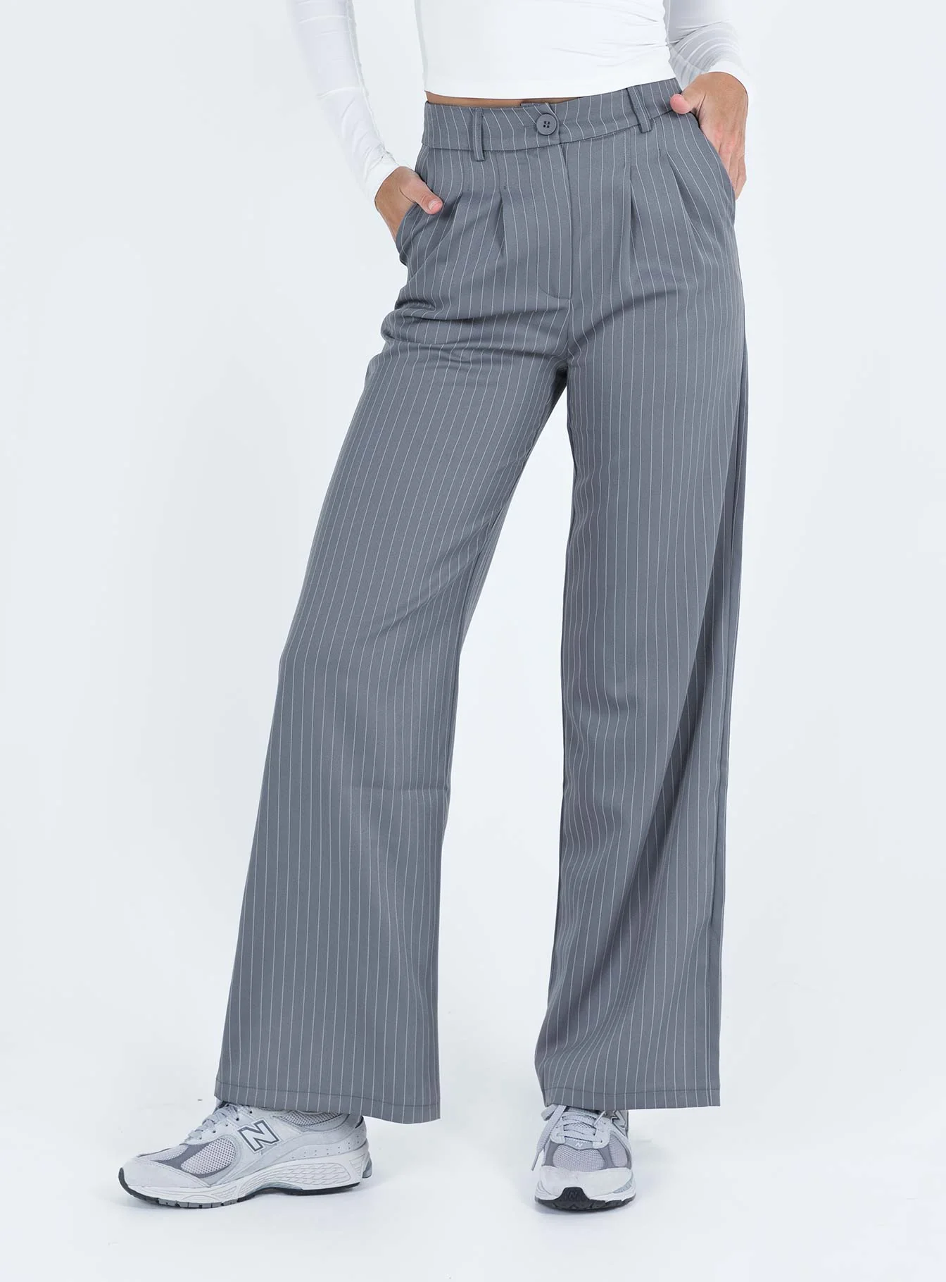 Archer Pants Pinstripe Grey Tall - Image 2