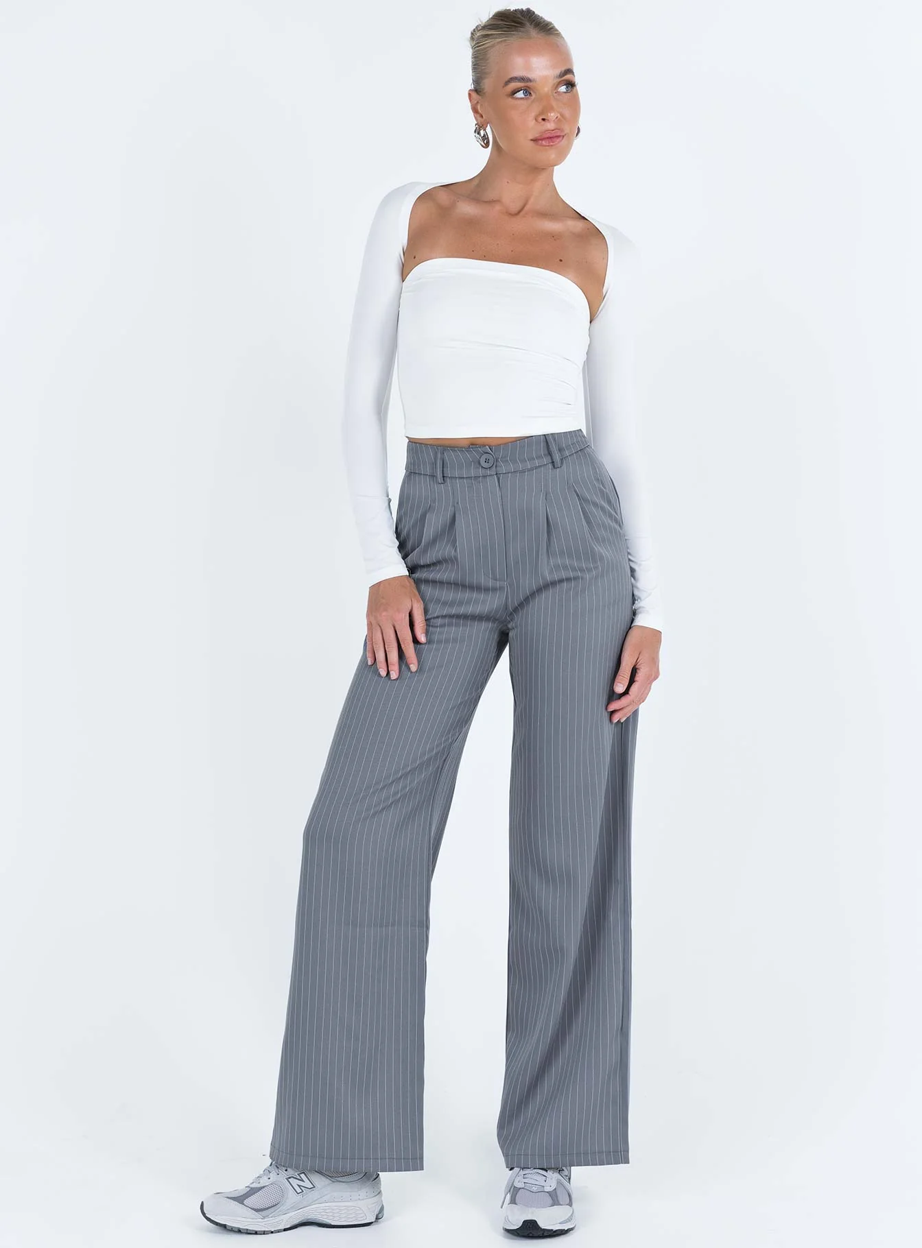 Archer Pants Pinstripe Grey Tall - Image 3