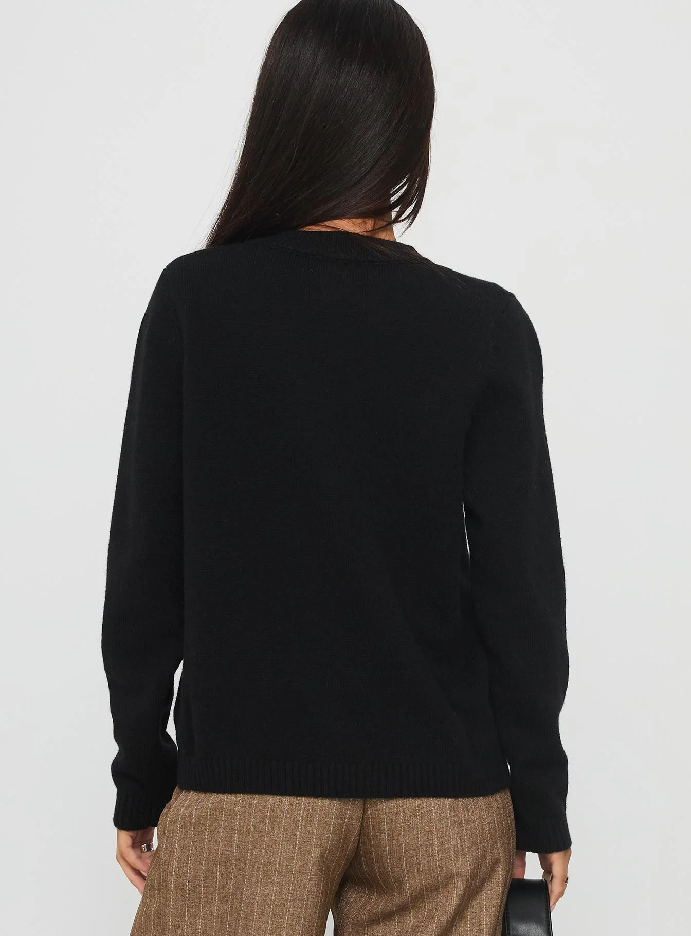 Arica Button Up Knit Cardigan Black - Image 4