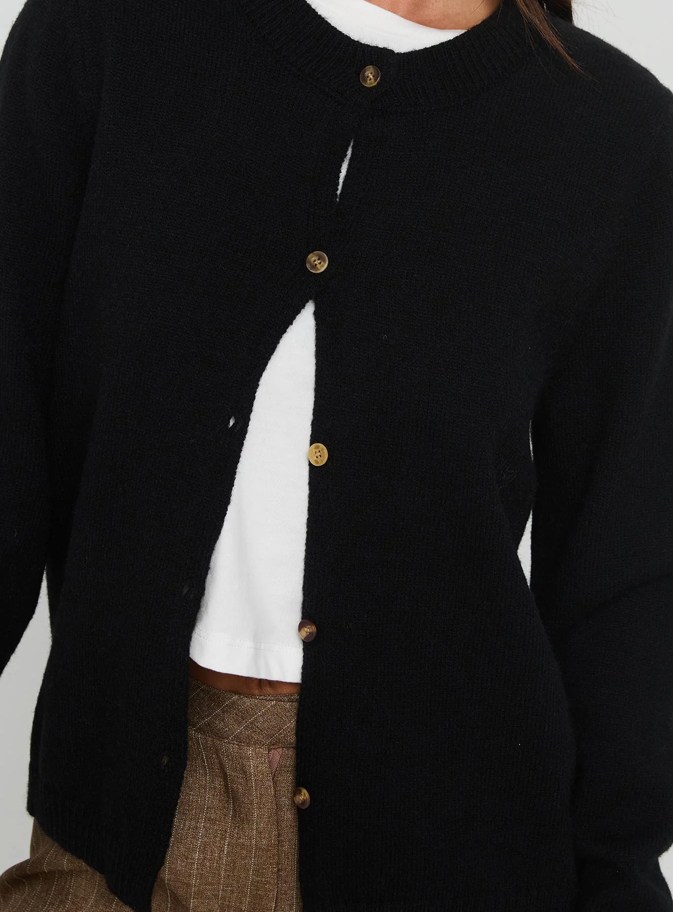 Arica Button Up Knit Cardigan Black - Image 5