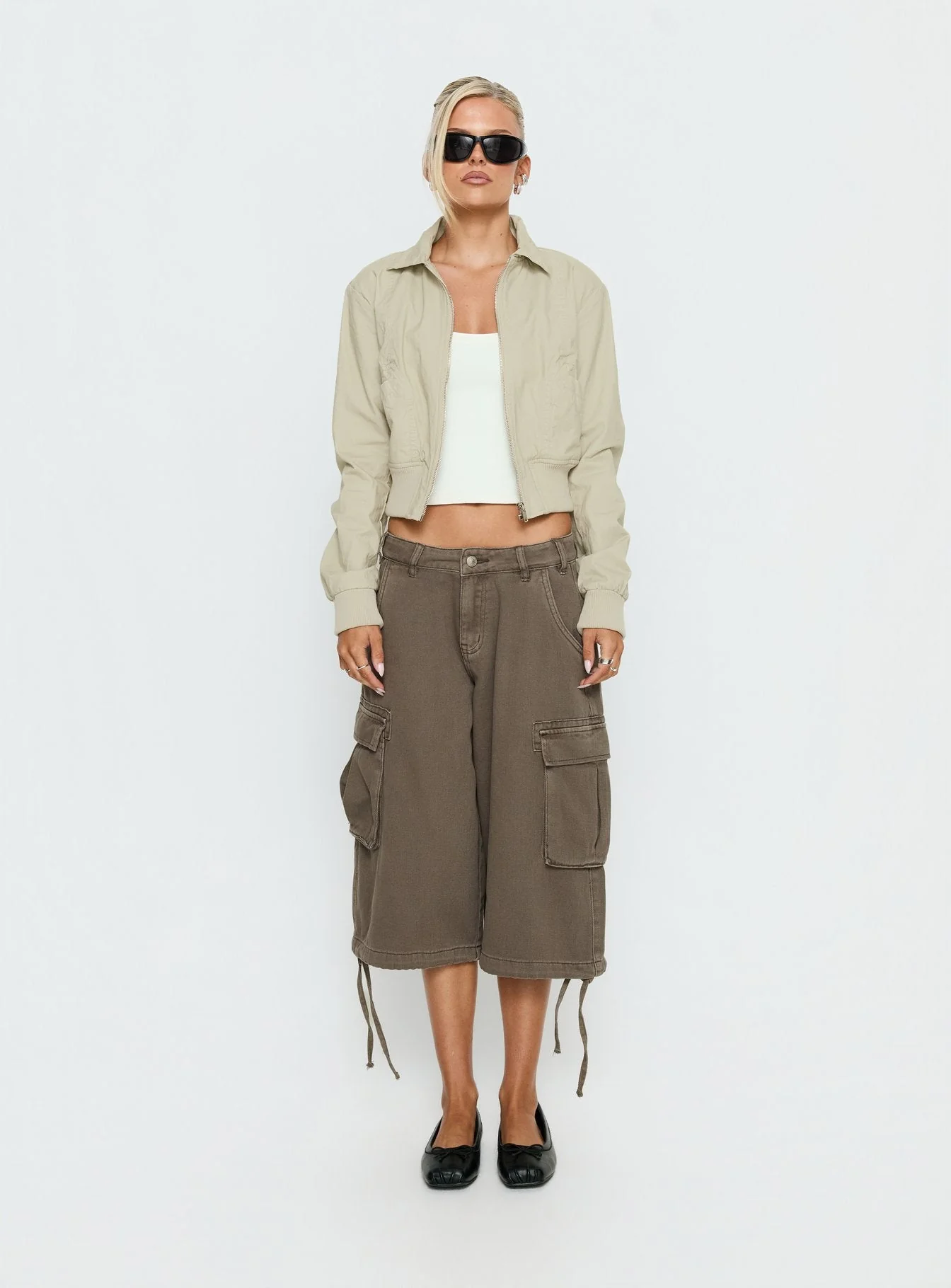 Arwyn Fitted Bomber Jacket Taupe - Image 10