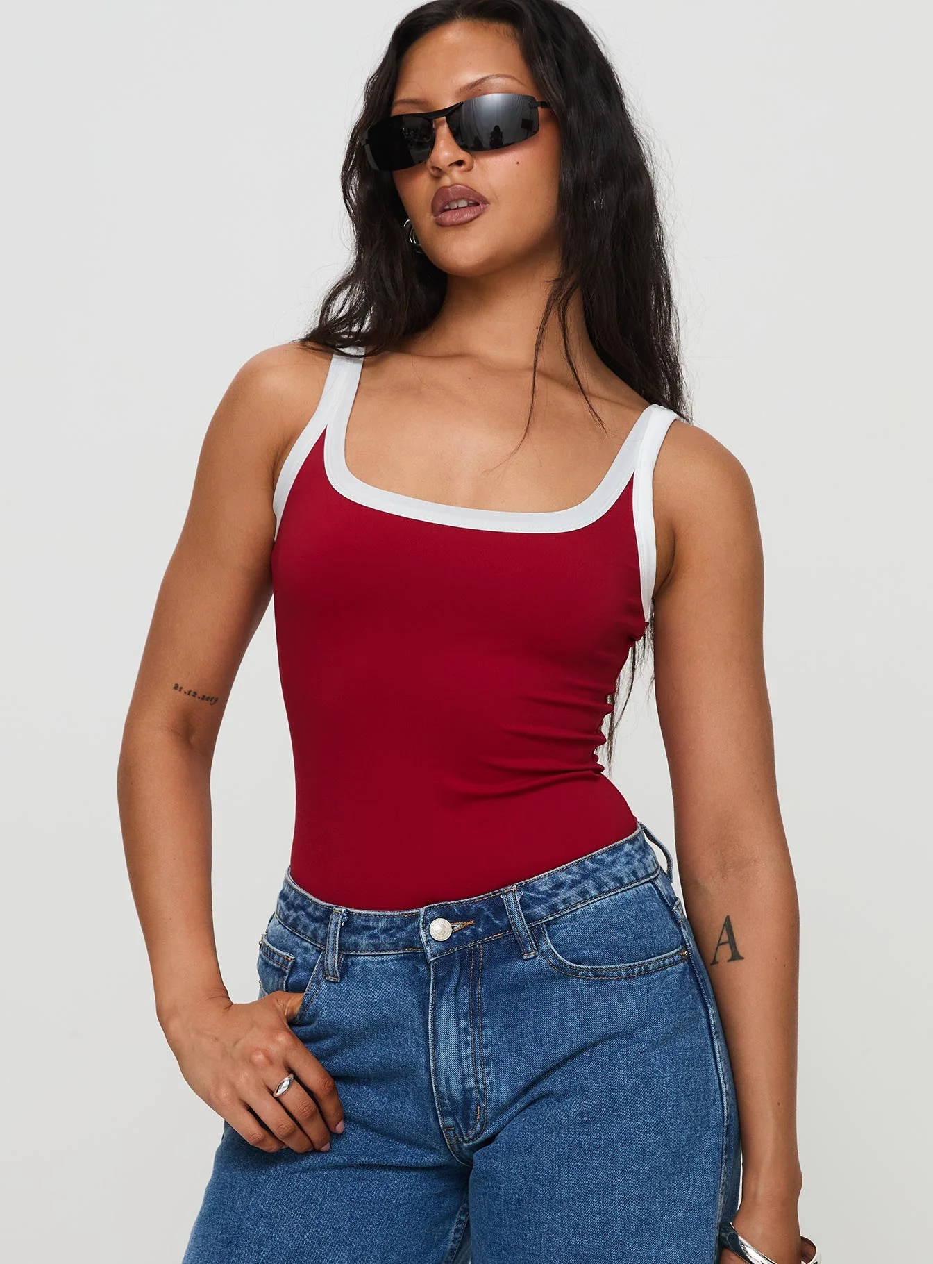 Astrea Bodysuit Red / White - Image 2