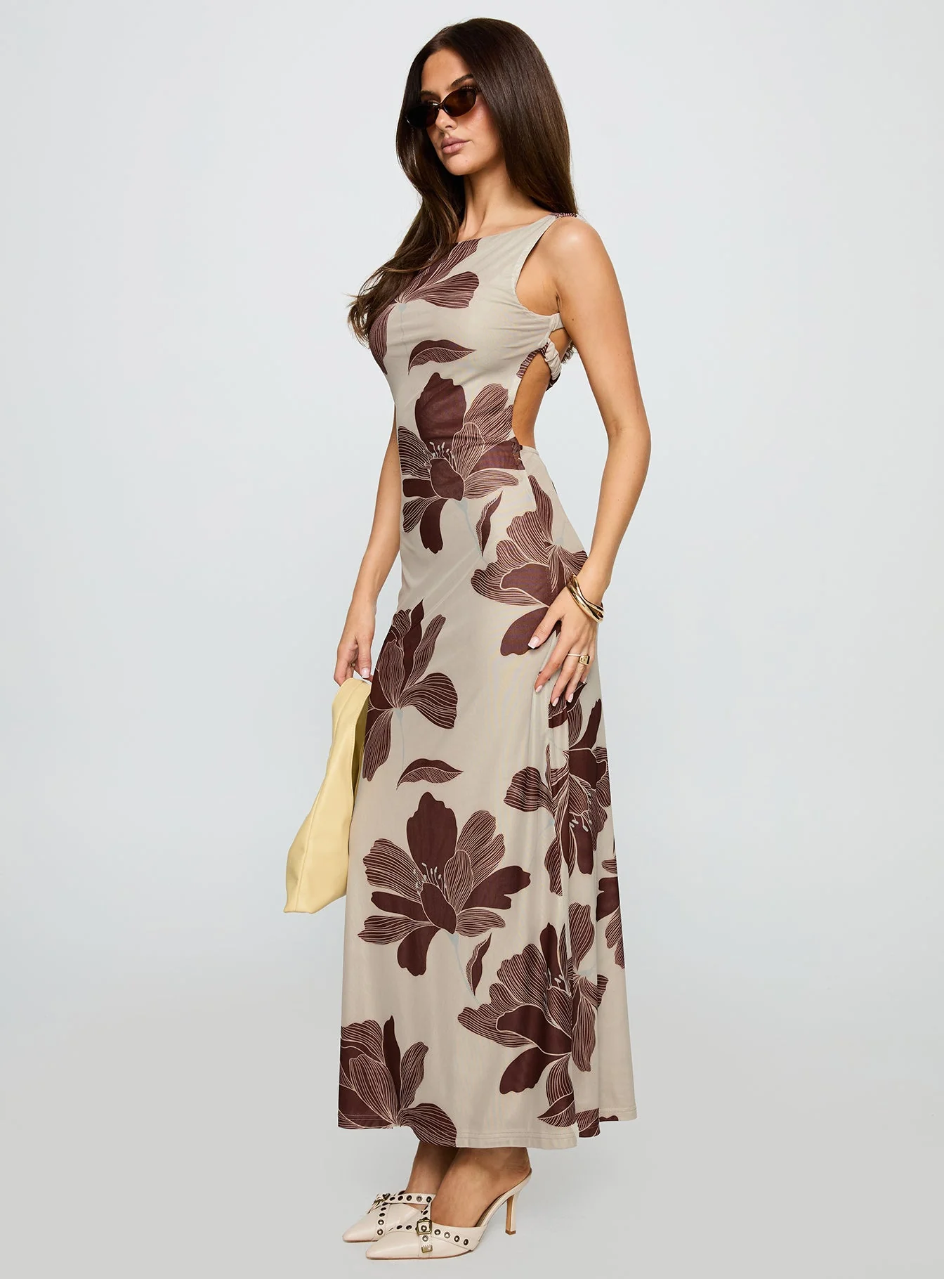 Back Again Maxi Dress Brown Floral - Image 4