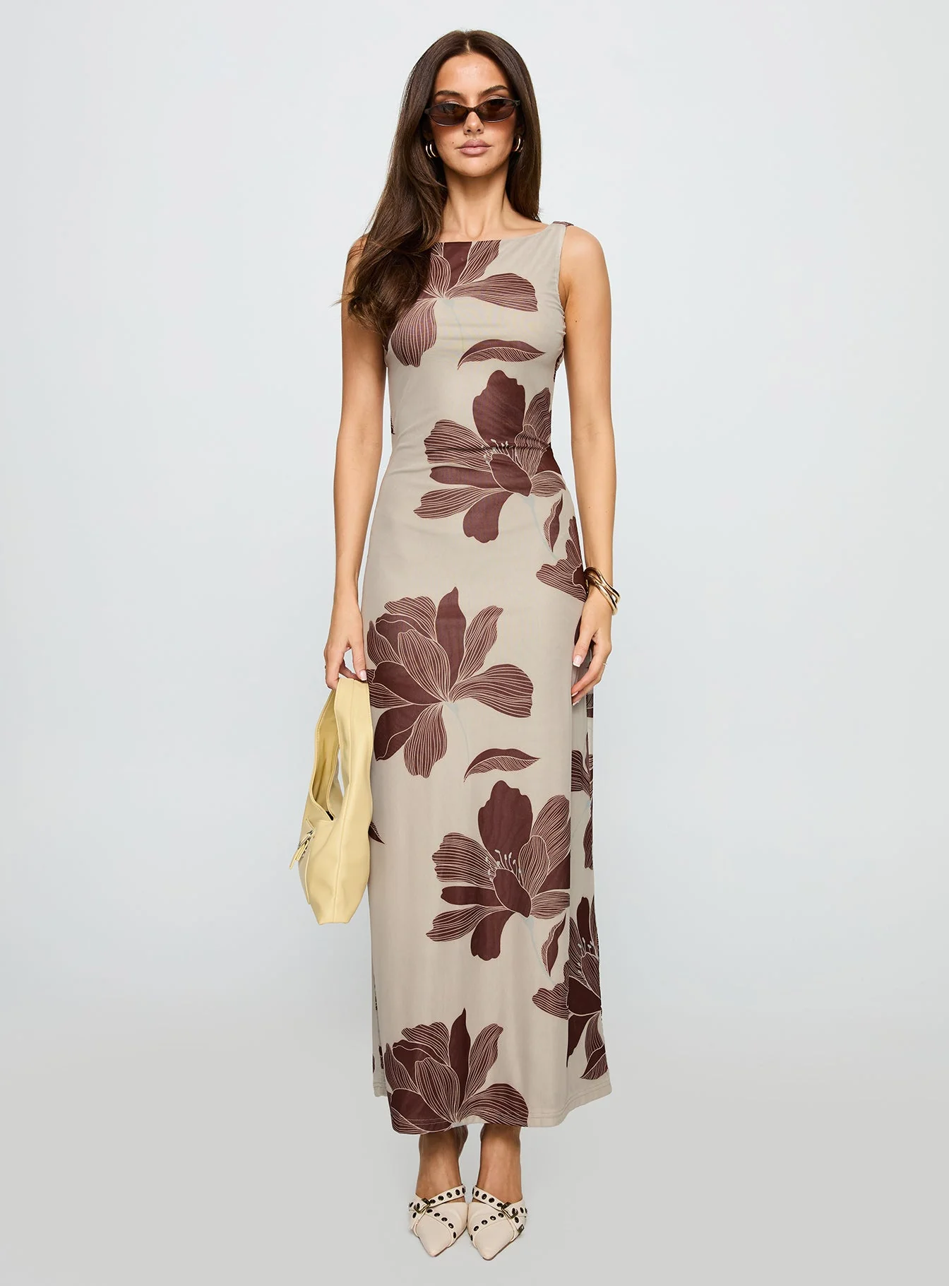 Back Again Maxi Dress Brown Floral - Image 7