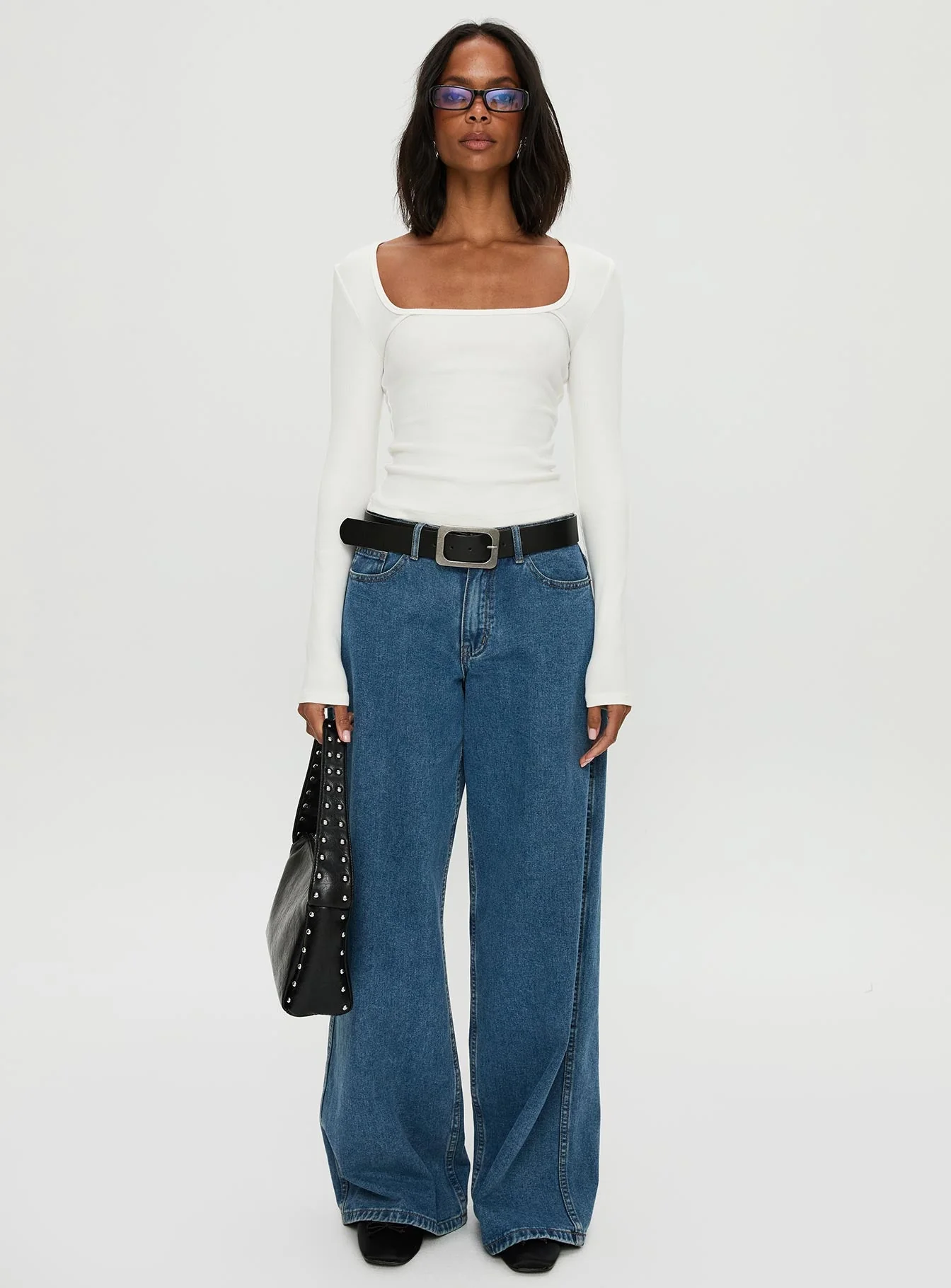 Baseline Rib Long Sleeve Top White - Image 7
