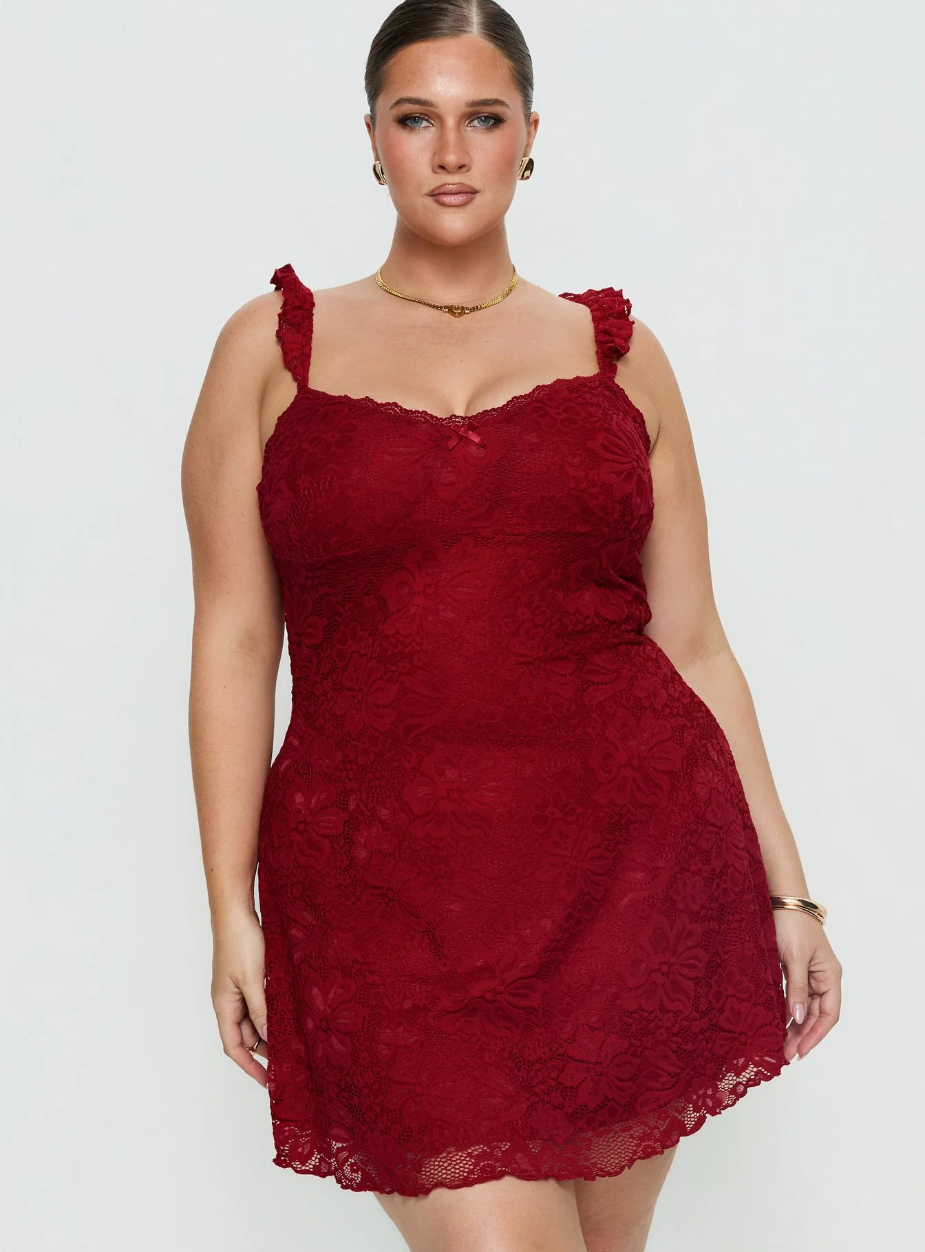 Beacall Mini Dress Red Curve - Image 2