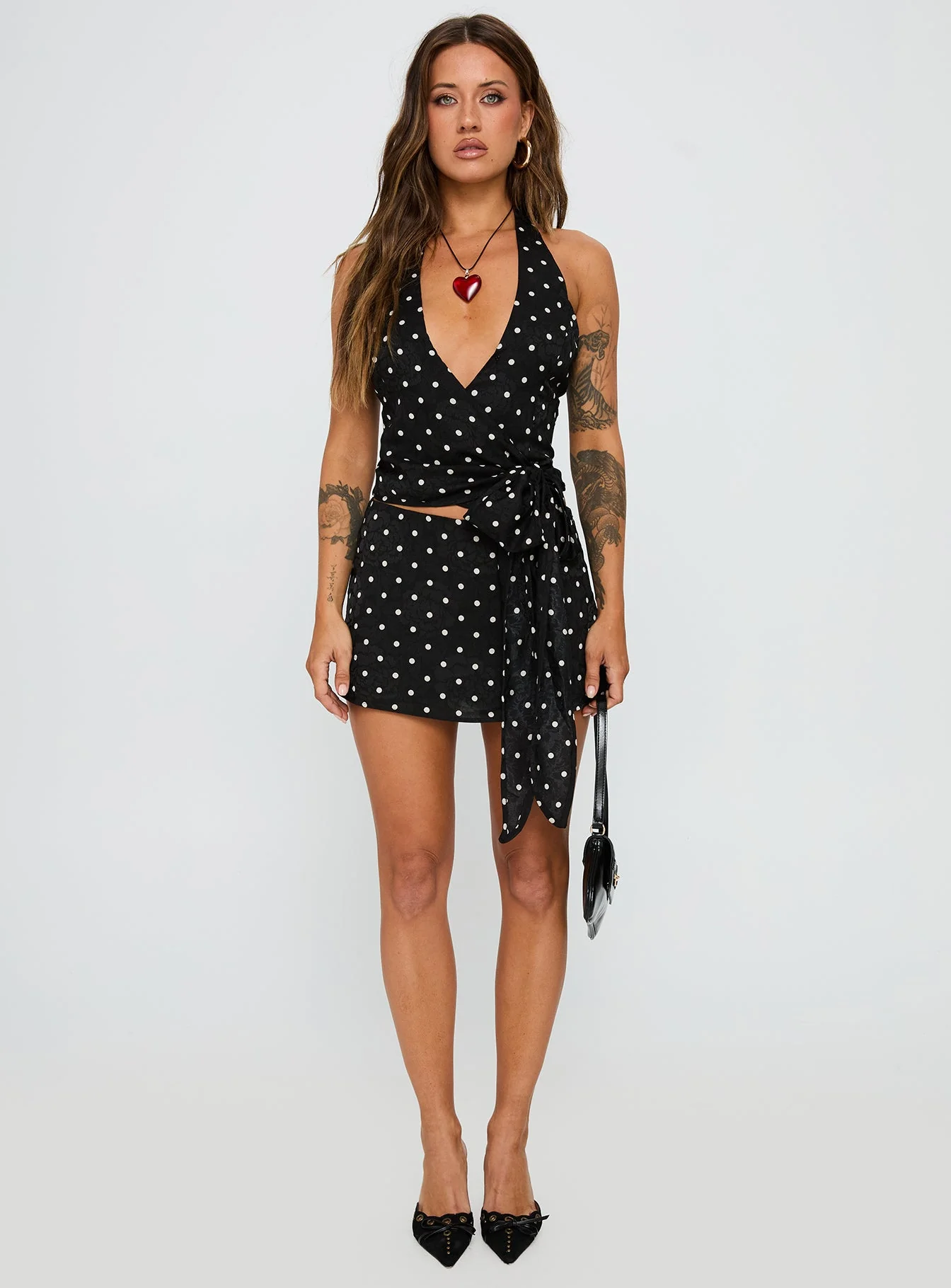 Beffanie Halter Wrap Set Black Polka Dot - Image 7