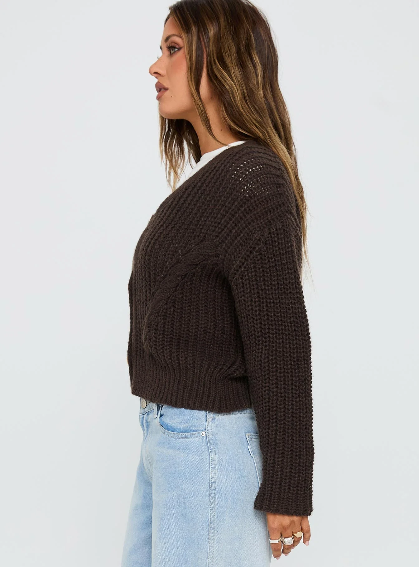 Josalynn Knit Cardigan Brown - Image 3