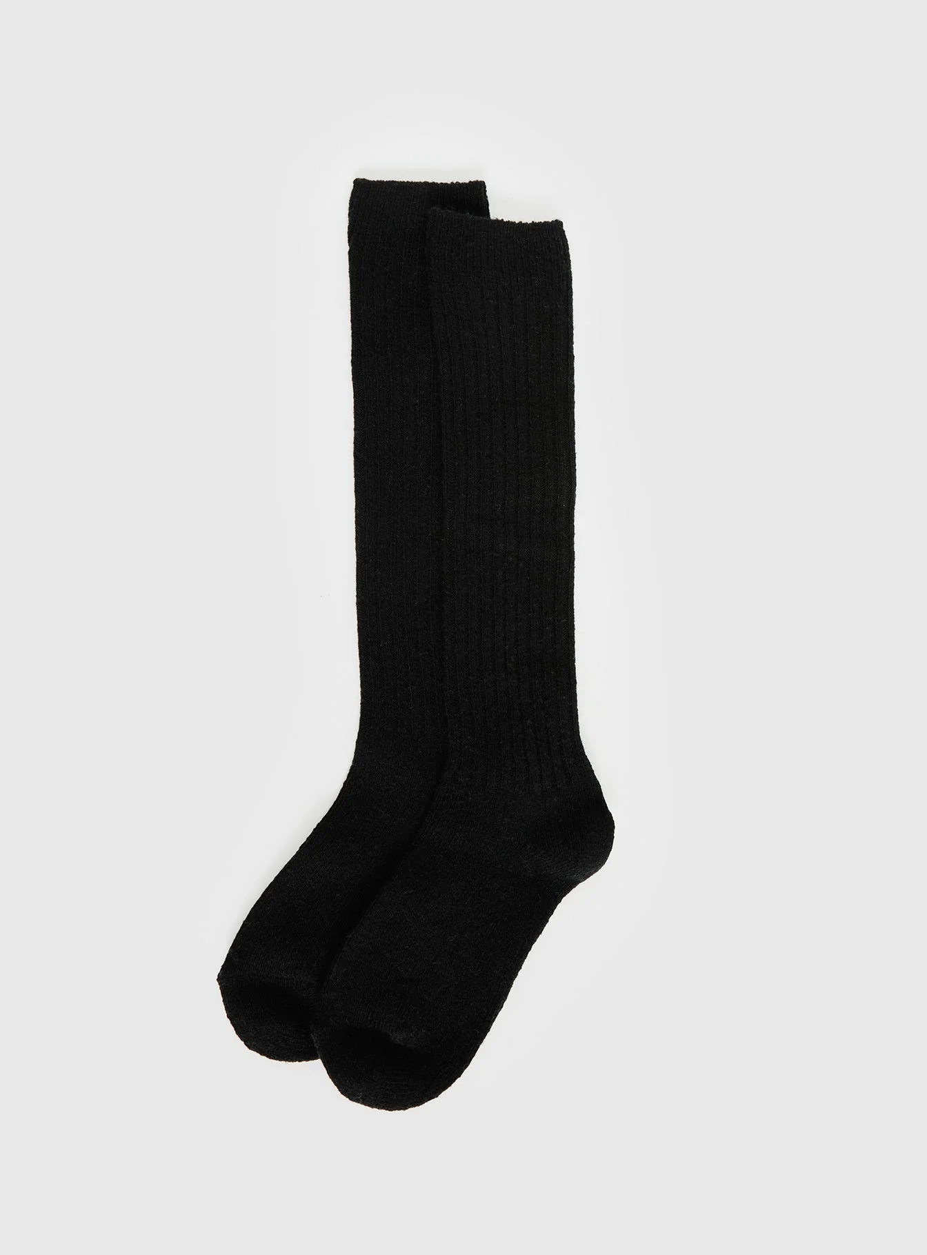 Boderline High Knee Ribbed Socks Black - Image 2