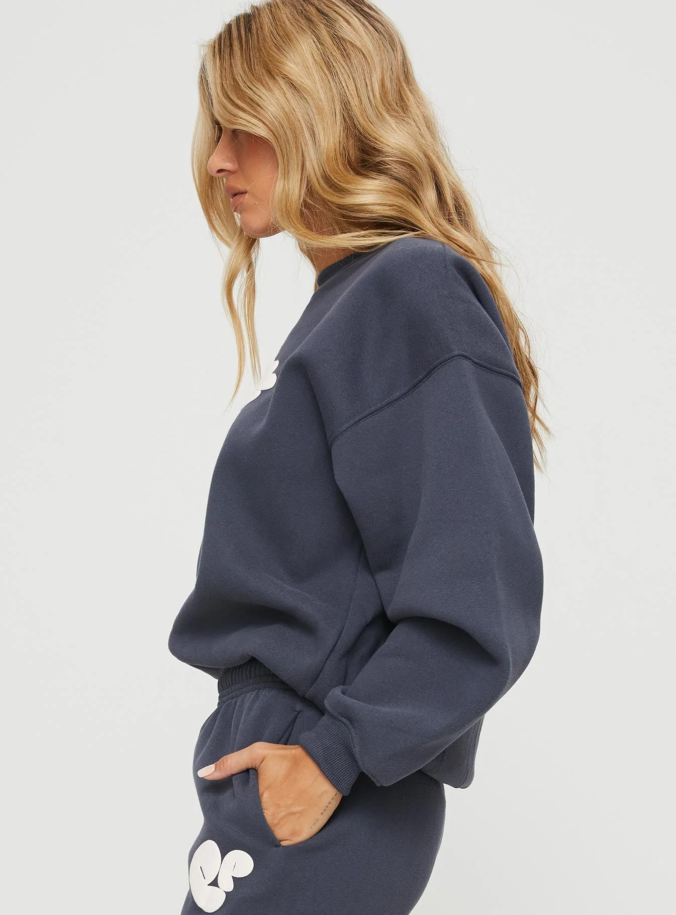 Princess Polly Crew Neck Sweatshirt Bubble Text Slate / Eggshell - Image 9