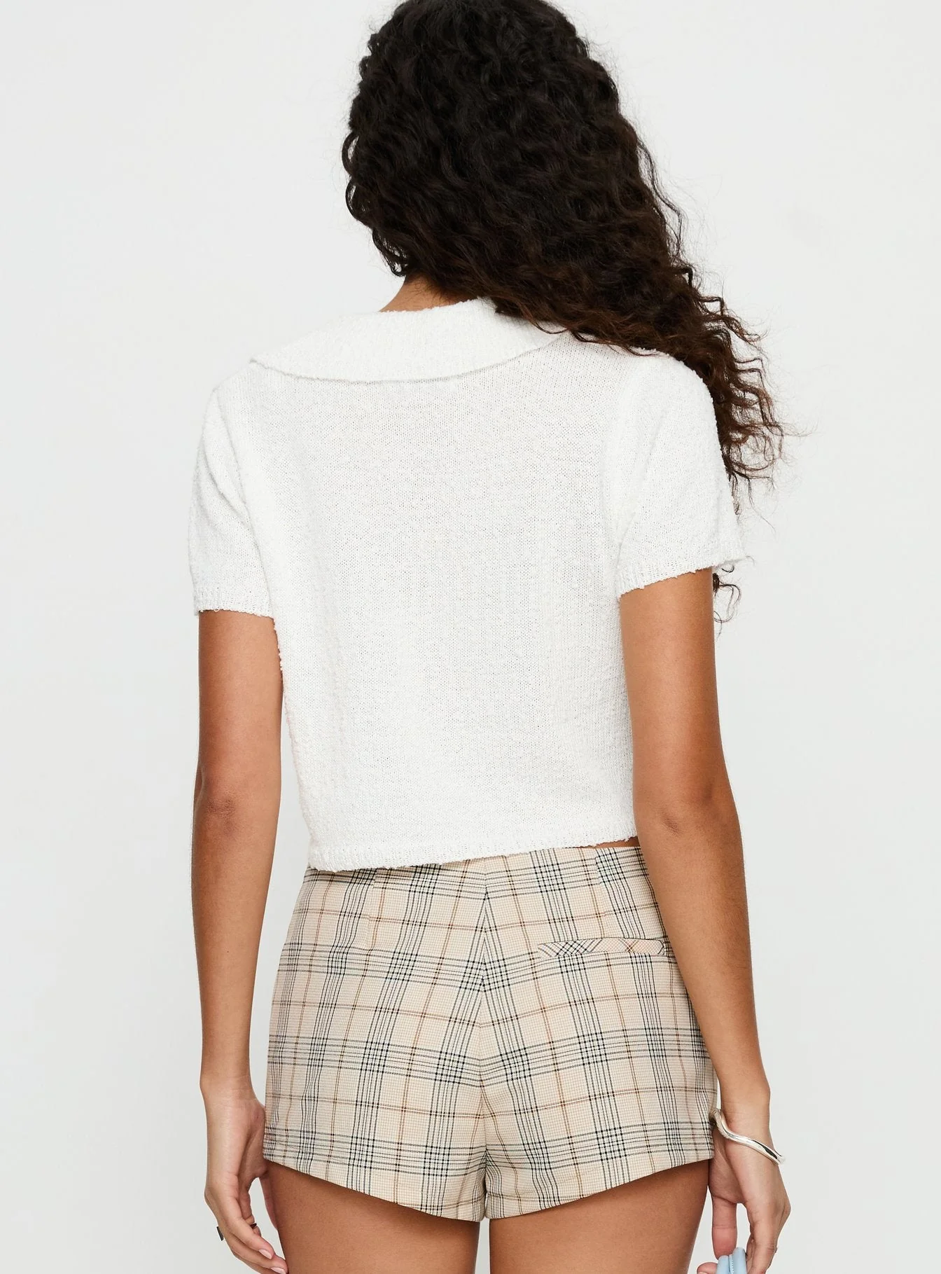 Brenee Button Up Collared Top White - Image 5