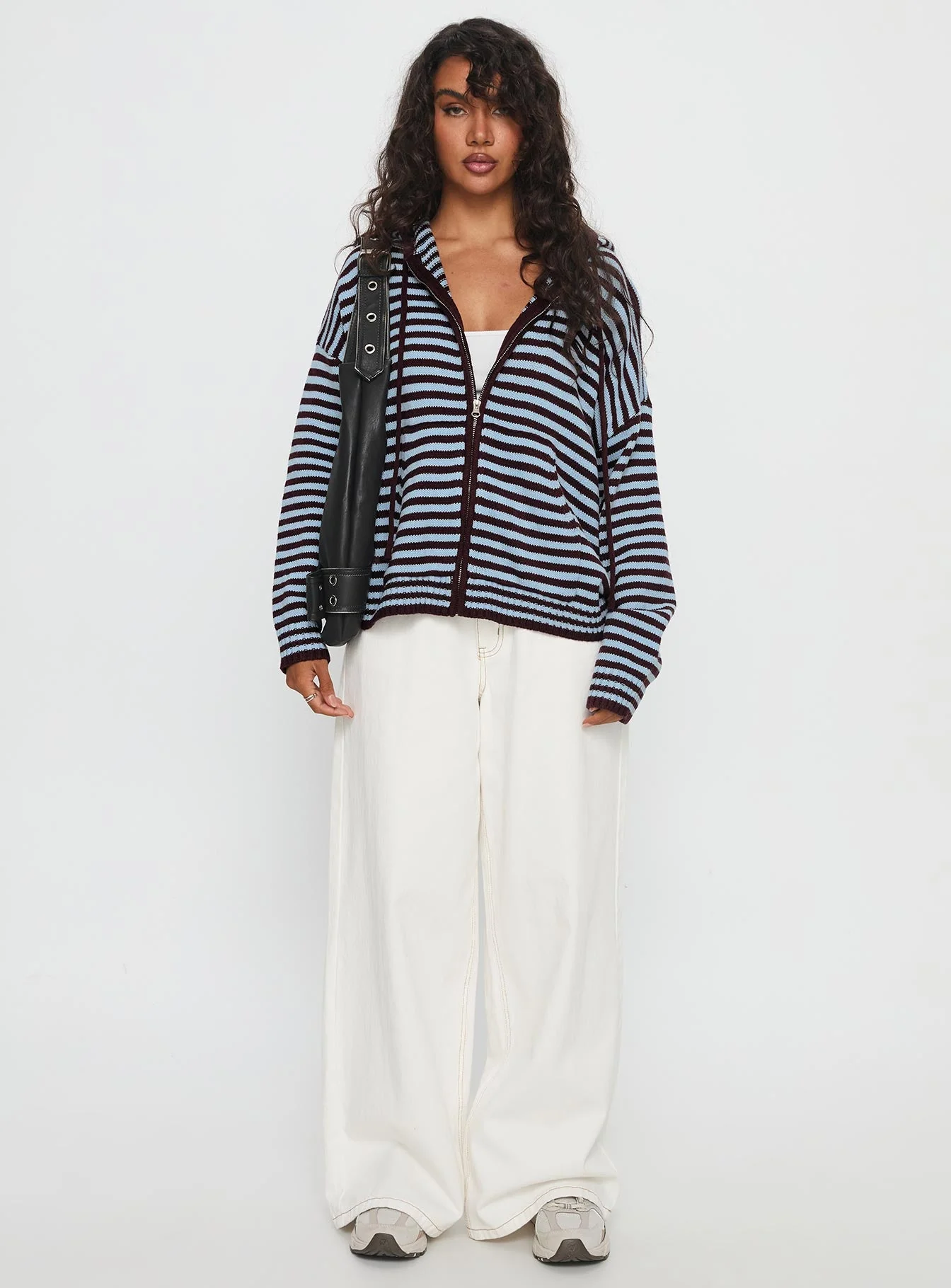 Brienna Zip Jacket Burgundy / Blue Stripe - Image 6