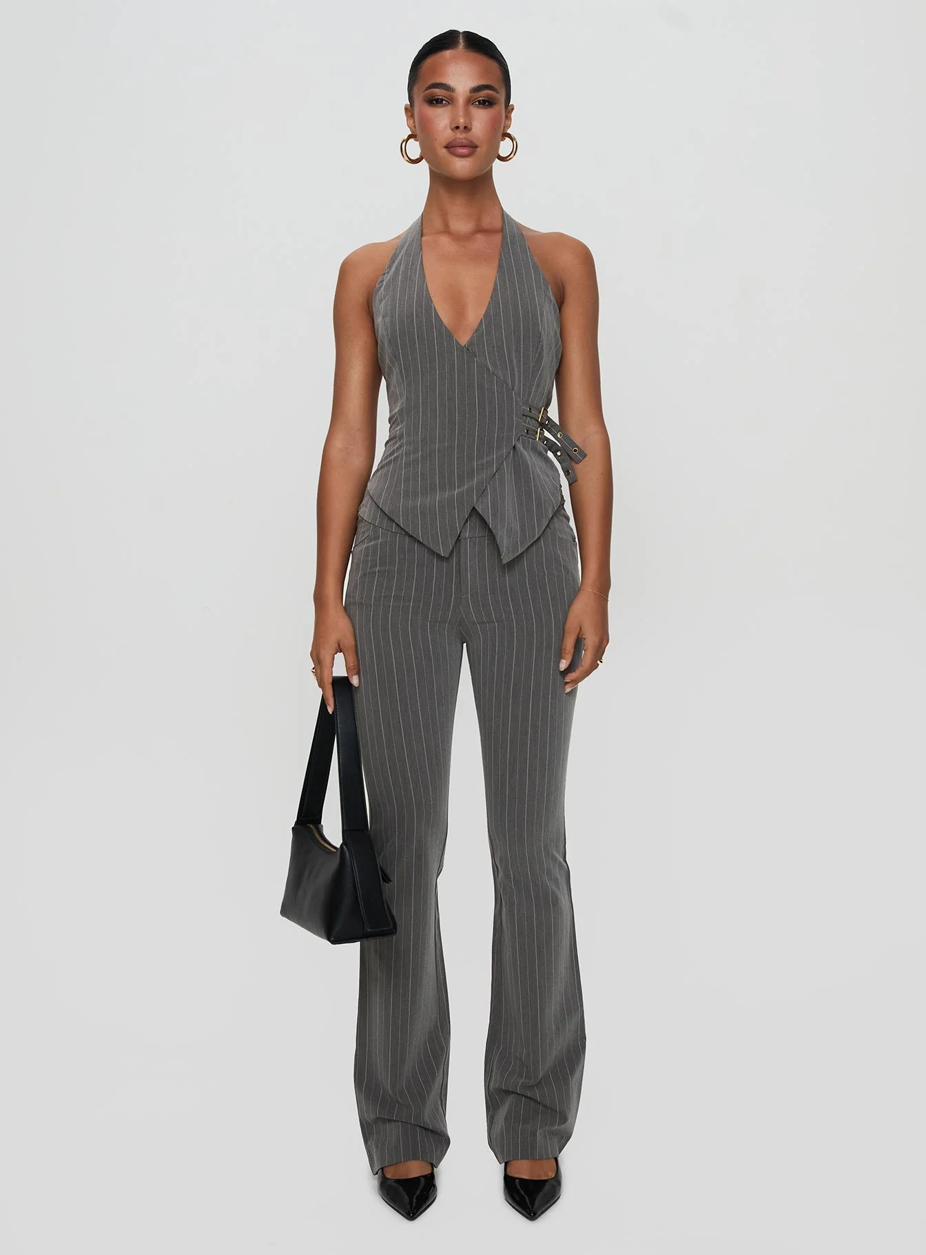 Calexico Buckle Pant Grey Pinstripe - Image 7
