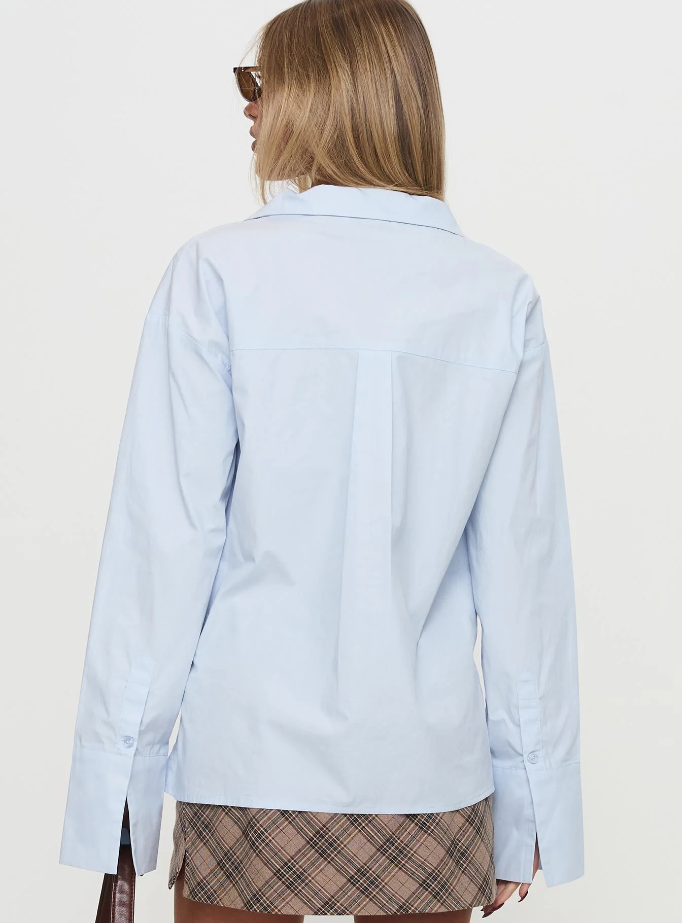 Calistoga Deep Collar Shirt Blue - Image 5