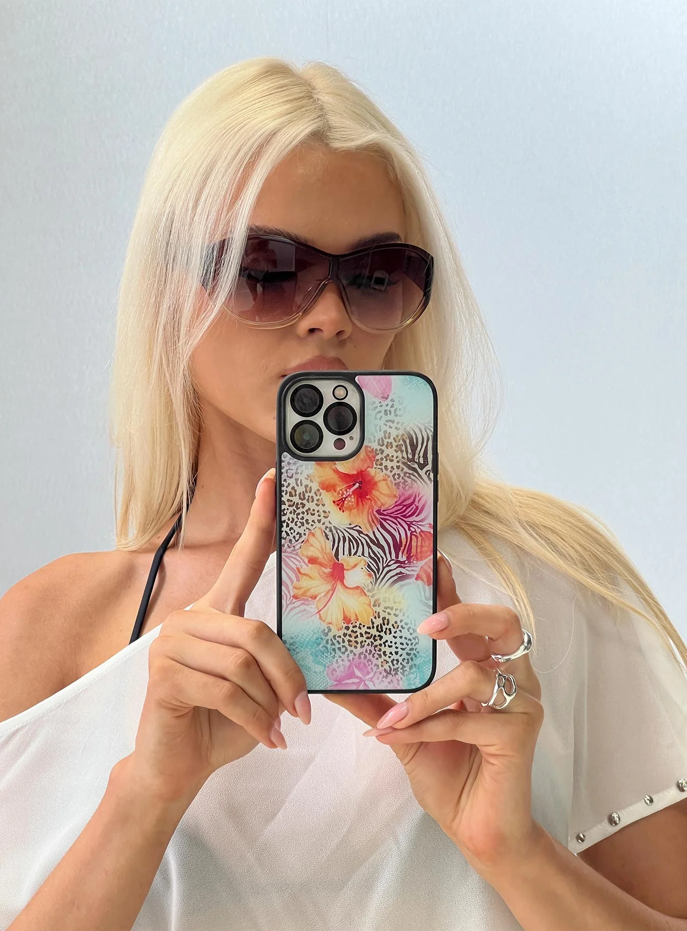 Call Me Instead iPhone Case Blue Leopard - Image 3
