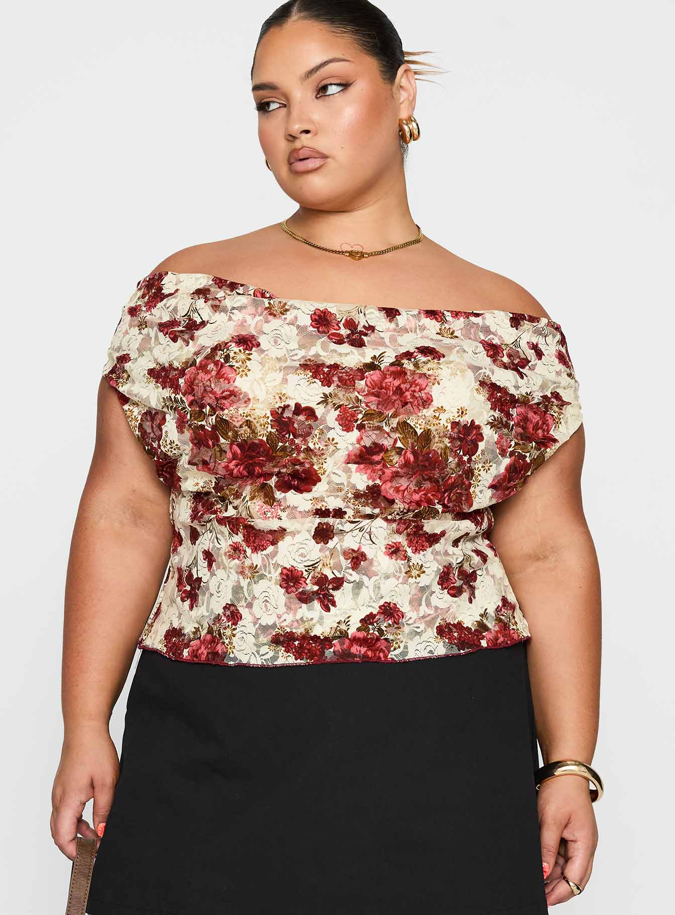 Capulet Halter Cowl Top Floral Curve - Image 8