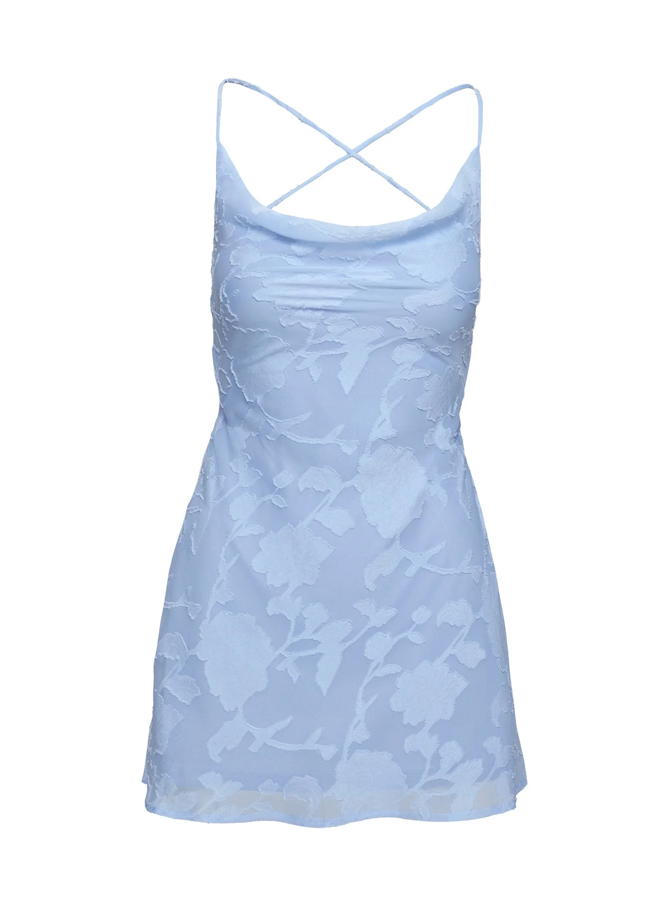 Celena Mini Dress Light Blue Burnout Tall - Image 5