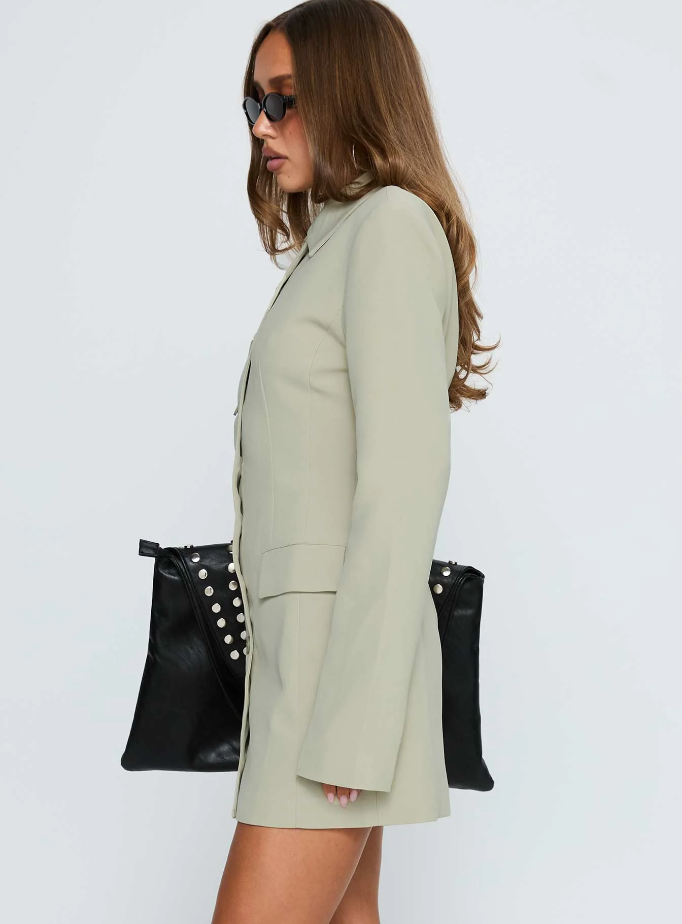 Cheri Long Sleeve Mini Dress Matcha - Image 4