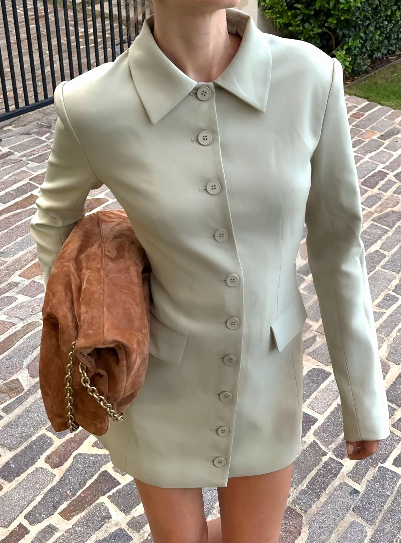 Cheri Long Sleeve Mini Dress Matcha - Image 9