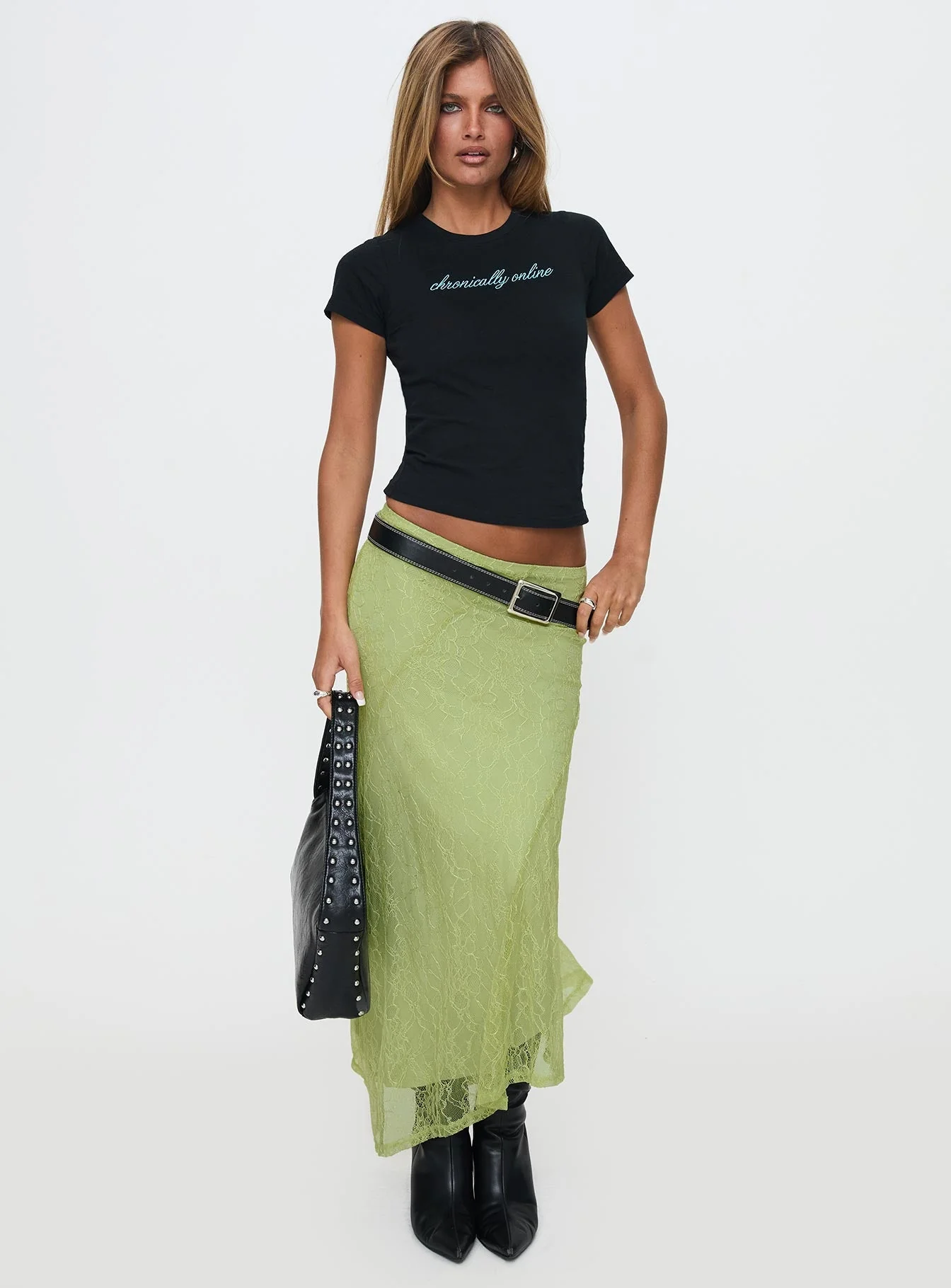 Chronically Online Graphic Top Black - Image 2