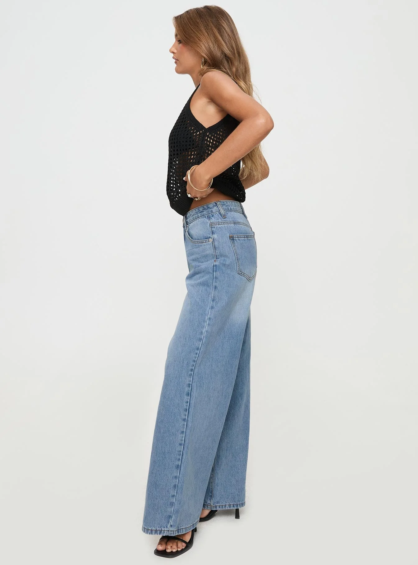 Colemane Mid Rise Denim Jeans Angel Blue Petite - Image 4