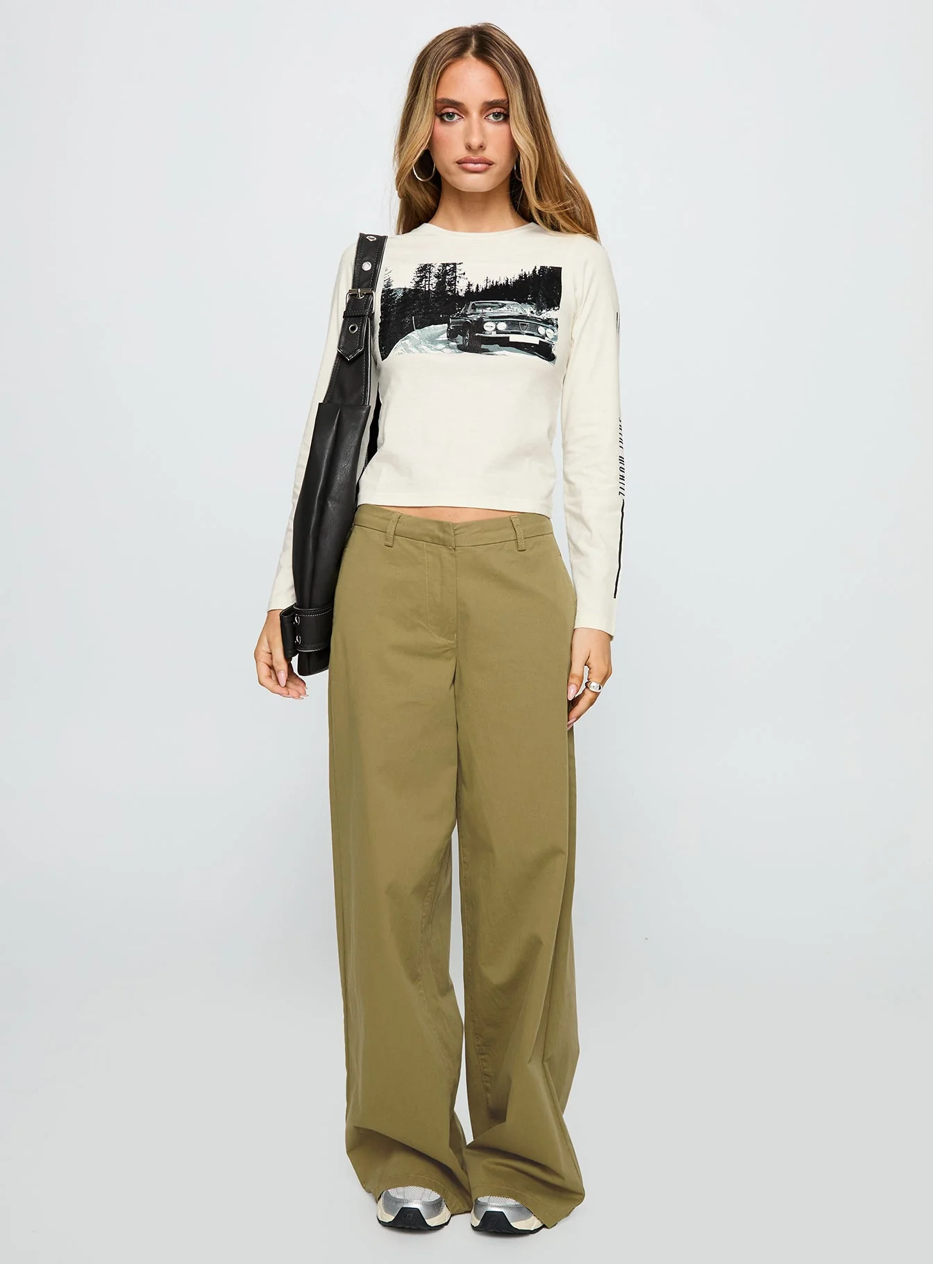 Combatica Mid Rise Wide Leg Pants Army Green - Image 7