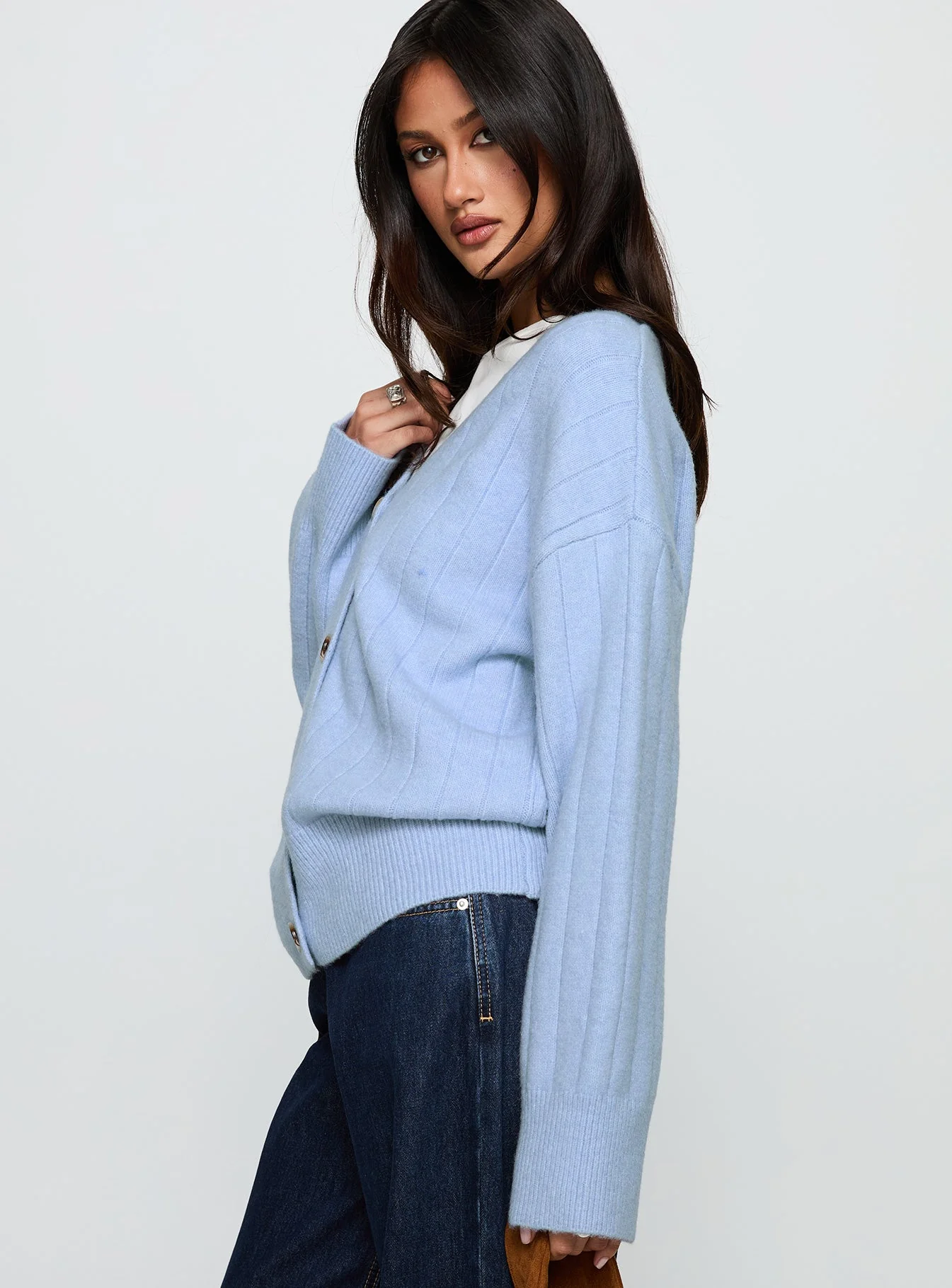 Come Back Soon Knit Cardigan Blue - Image 3