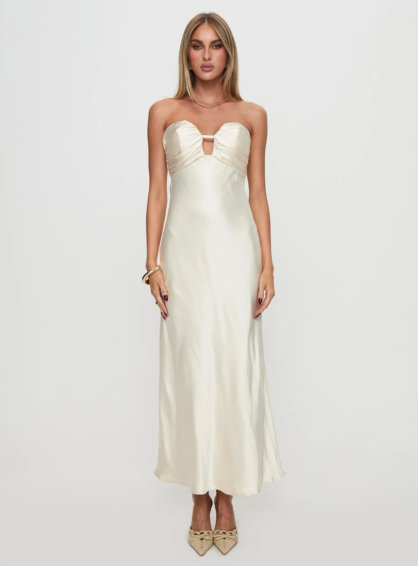 Cyprian Strapless Maxi Dress Champagne - Image 7