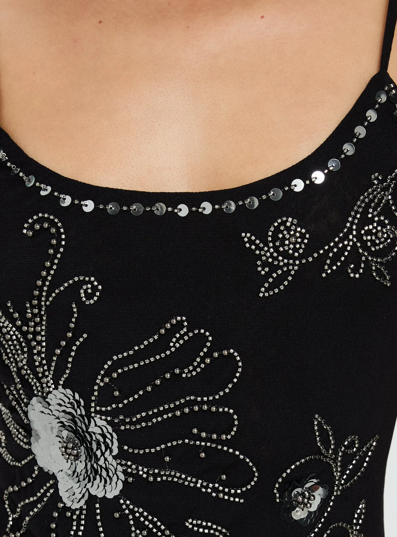Daphie Beaded Mini Dress Black / Silver - Image 6
