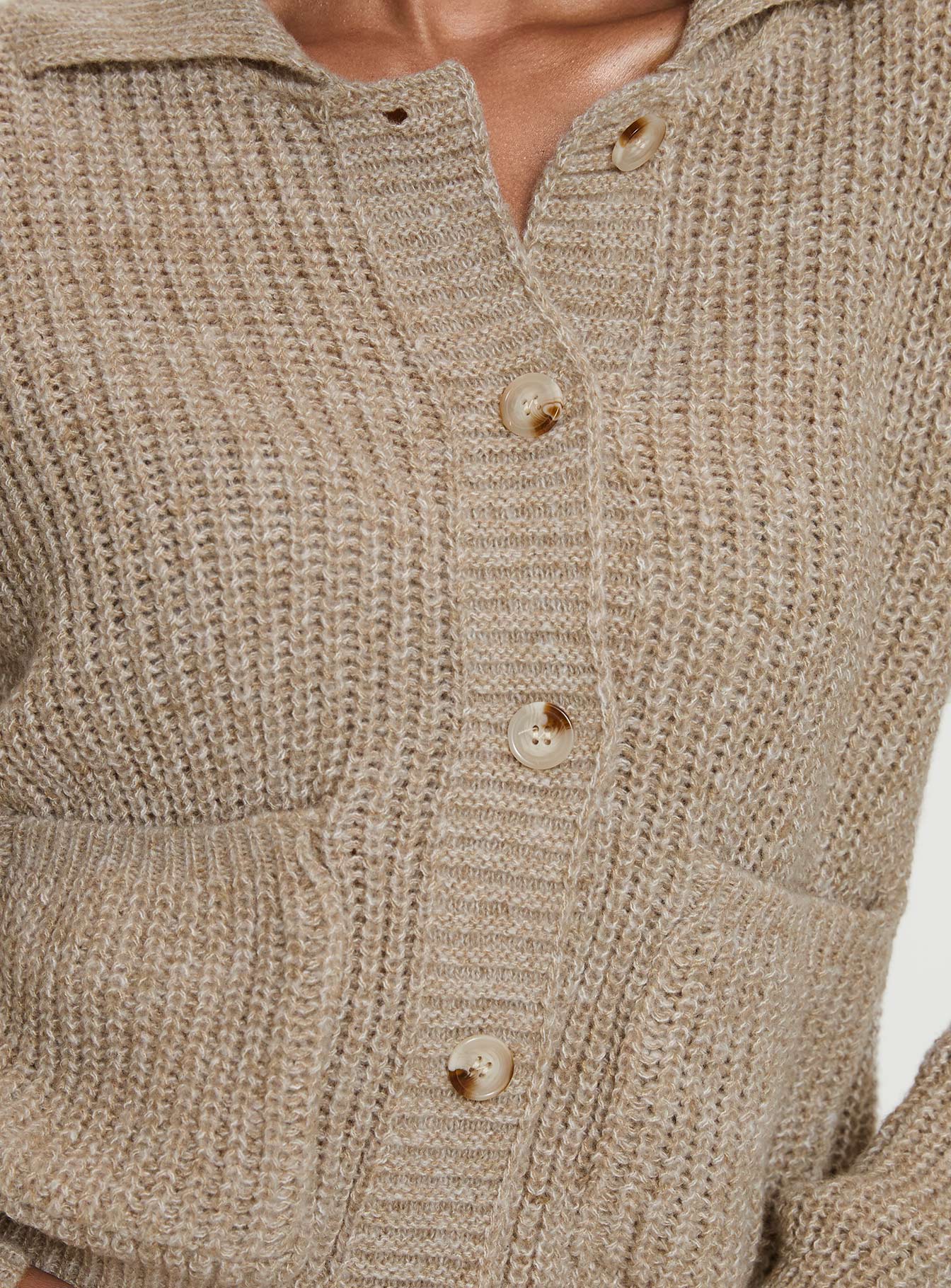Darcel Button Up Knit Cardigan Mocha - Image 6