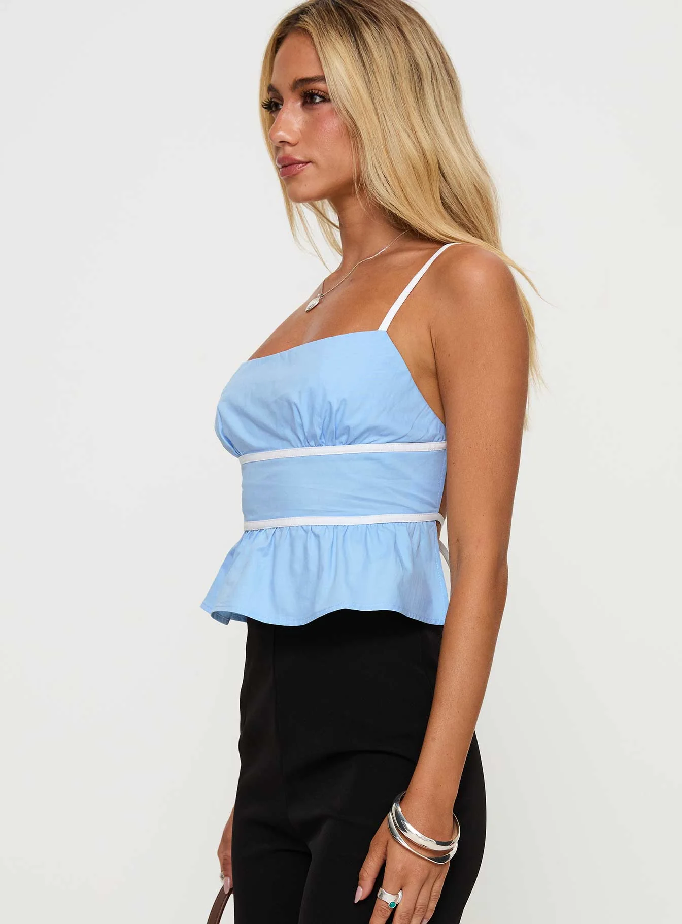 Daxon Top Blue / White - Image 4
