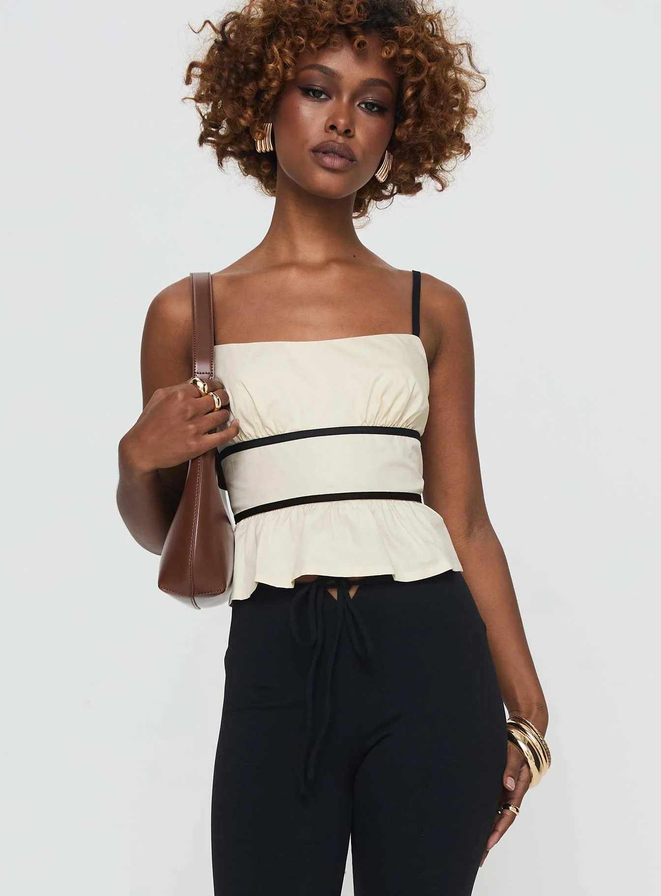 Daxon Top Cream / Black - Image 2