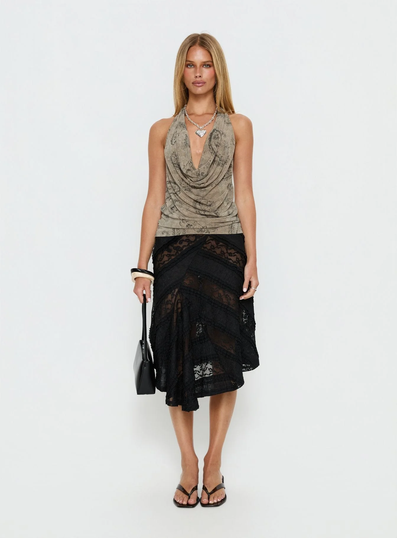 Dijon Plunge Halter Top Paisley Diamonte - Image 7