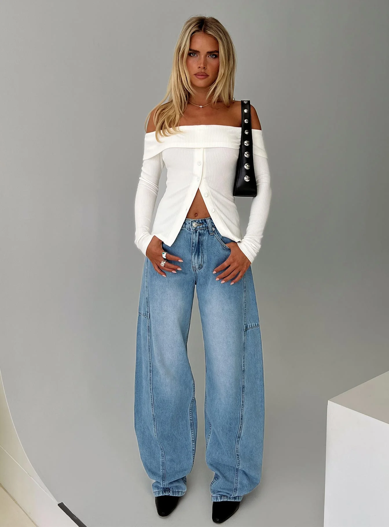 Dusk Dipped Off Shoulder Top White - Image 8