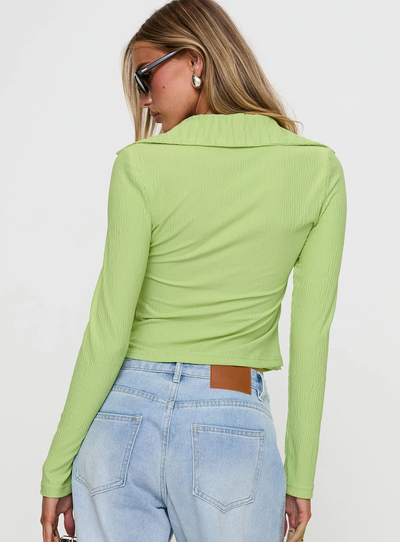 Echoes Long Sleeve Top Green - Image 4