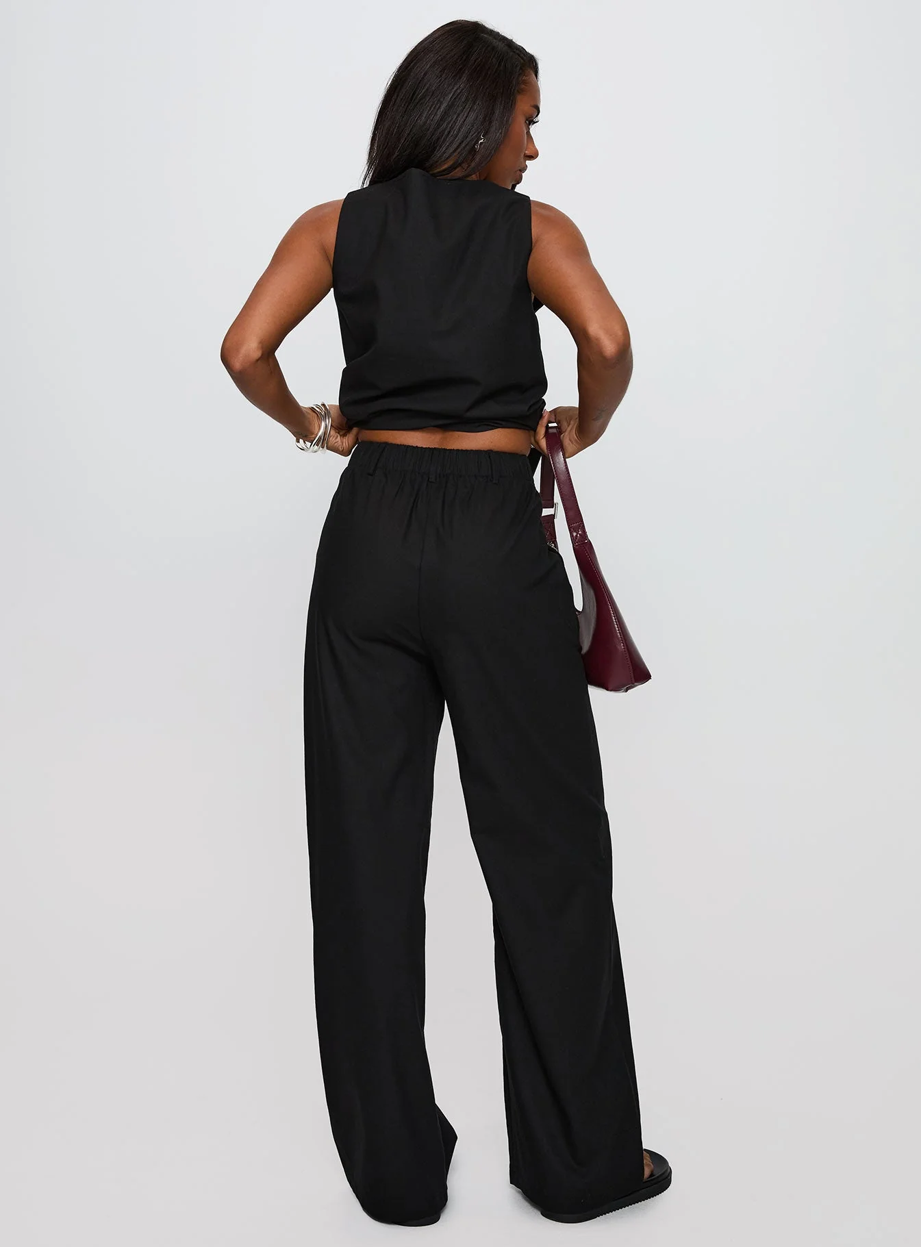 Elegance Tie Front Set Black - Image 7