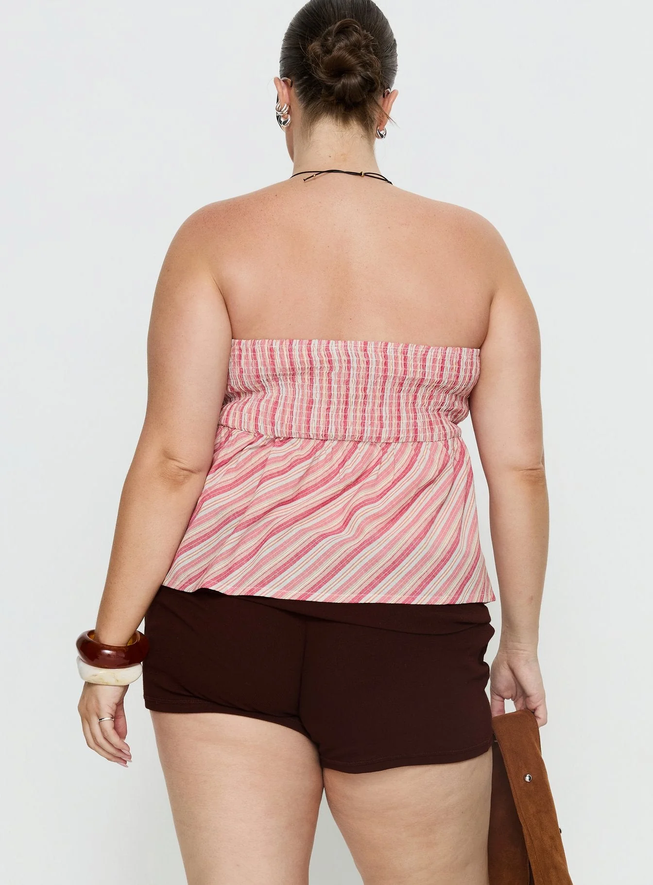 Elery Strapless Top Pink Stripe Curve - Image 5