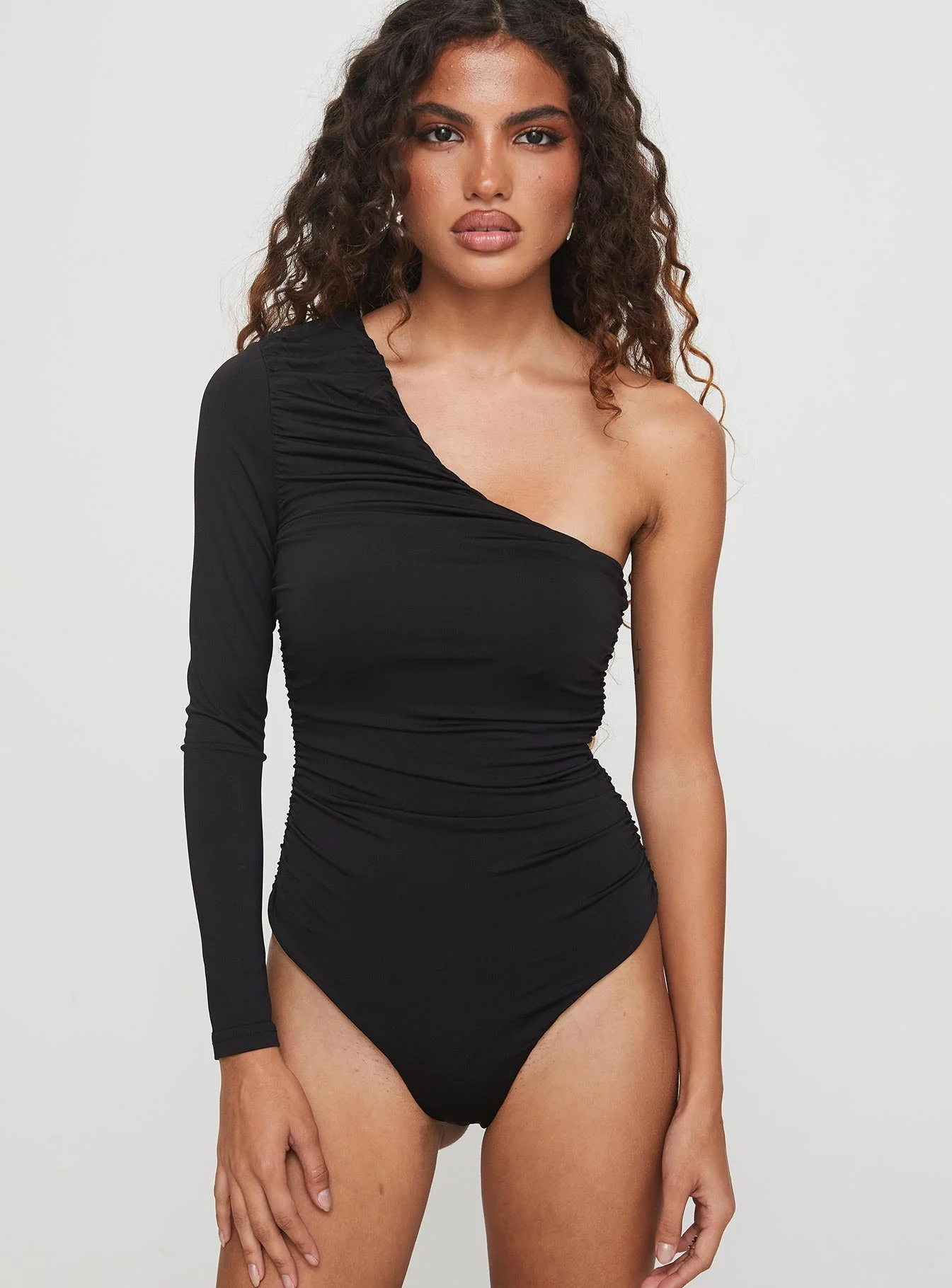 Envi One Shoulder Bodysuit Black - Image 6