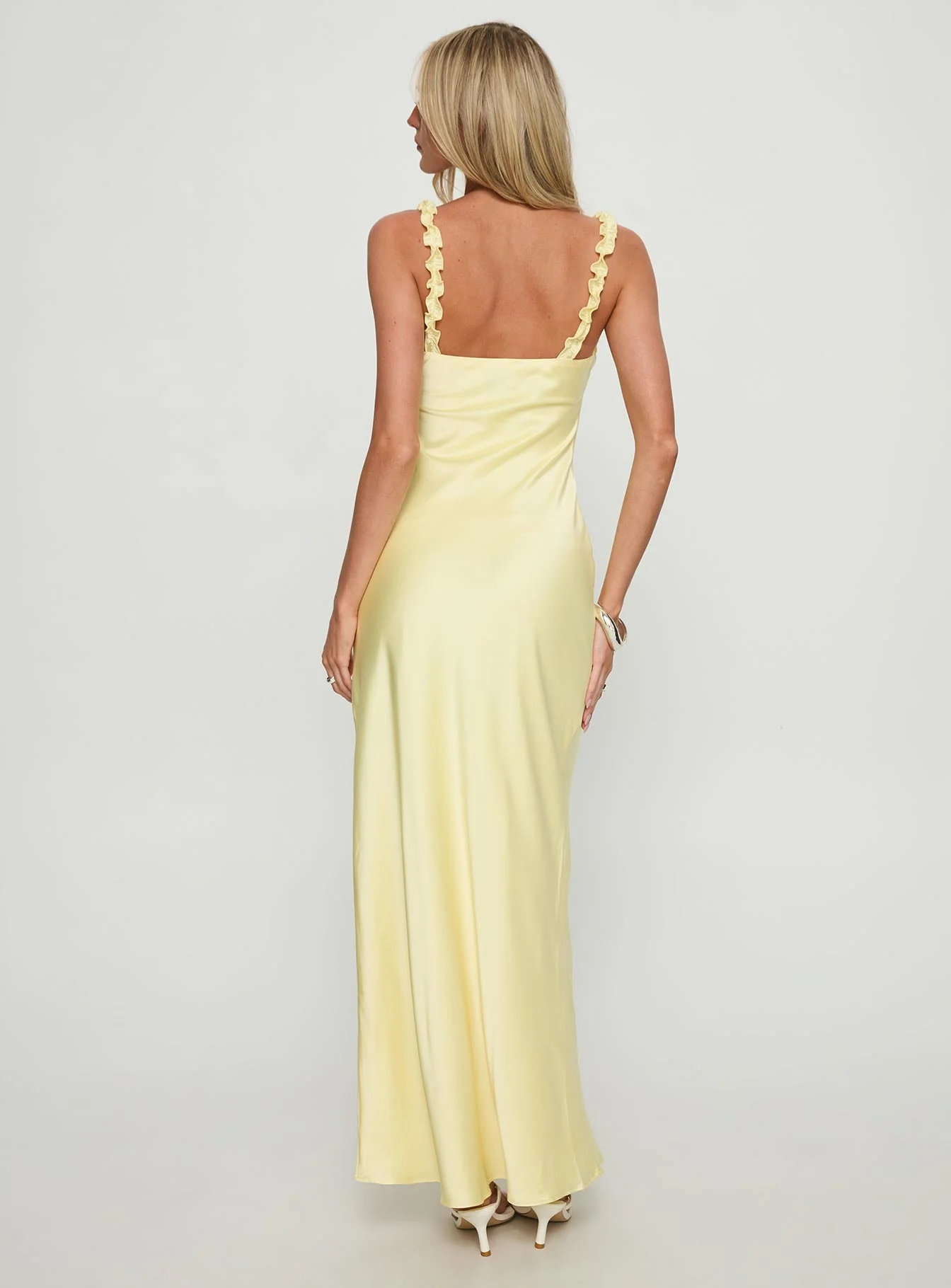 Everlea Frill Maxi Dress Yellow - Image 5