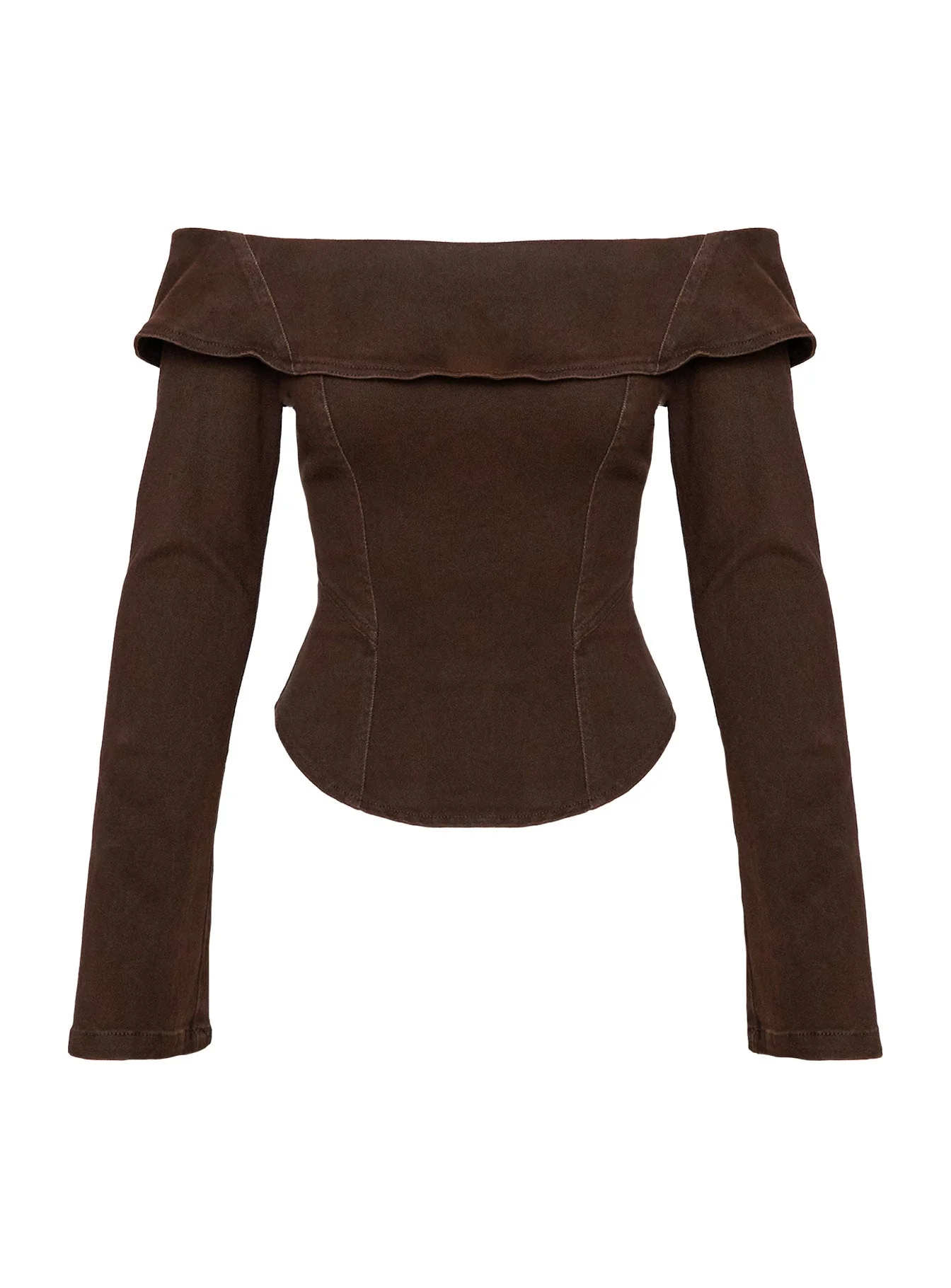 Everwood Off Shoulder Top Chocolate Denim - Image 6