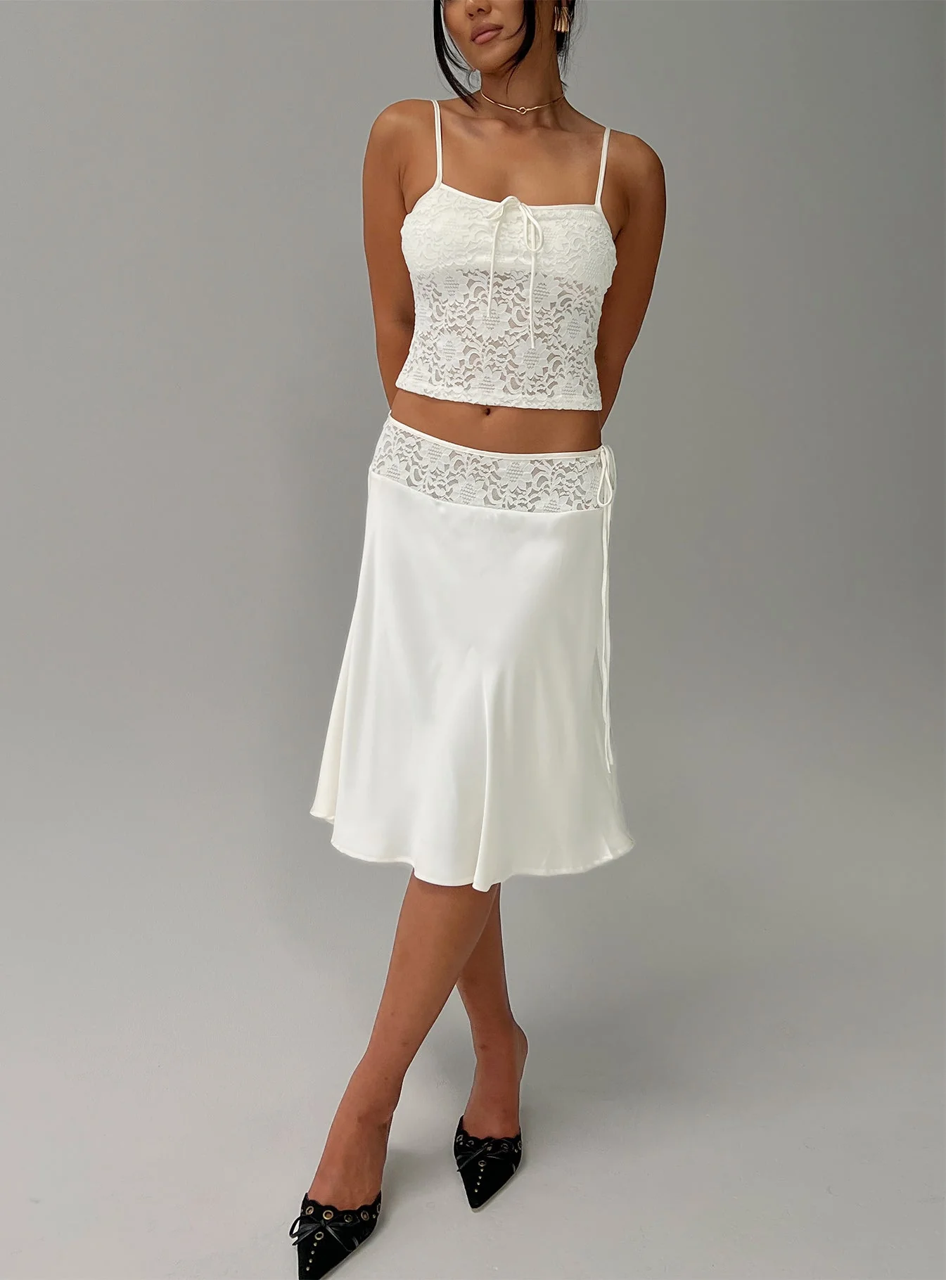 Evlin Lace Cami Top Cream - Image 8