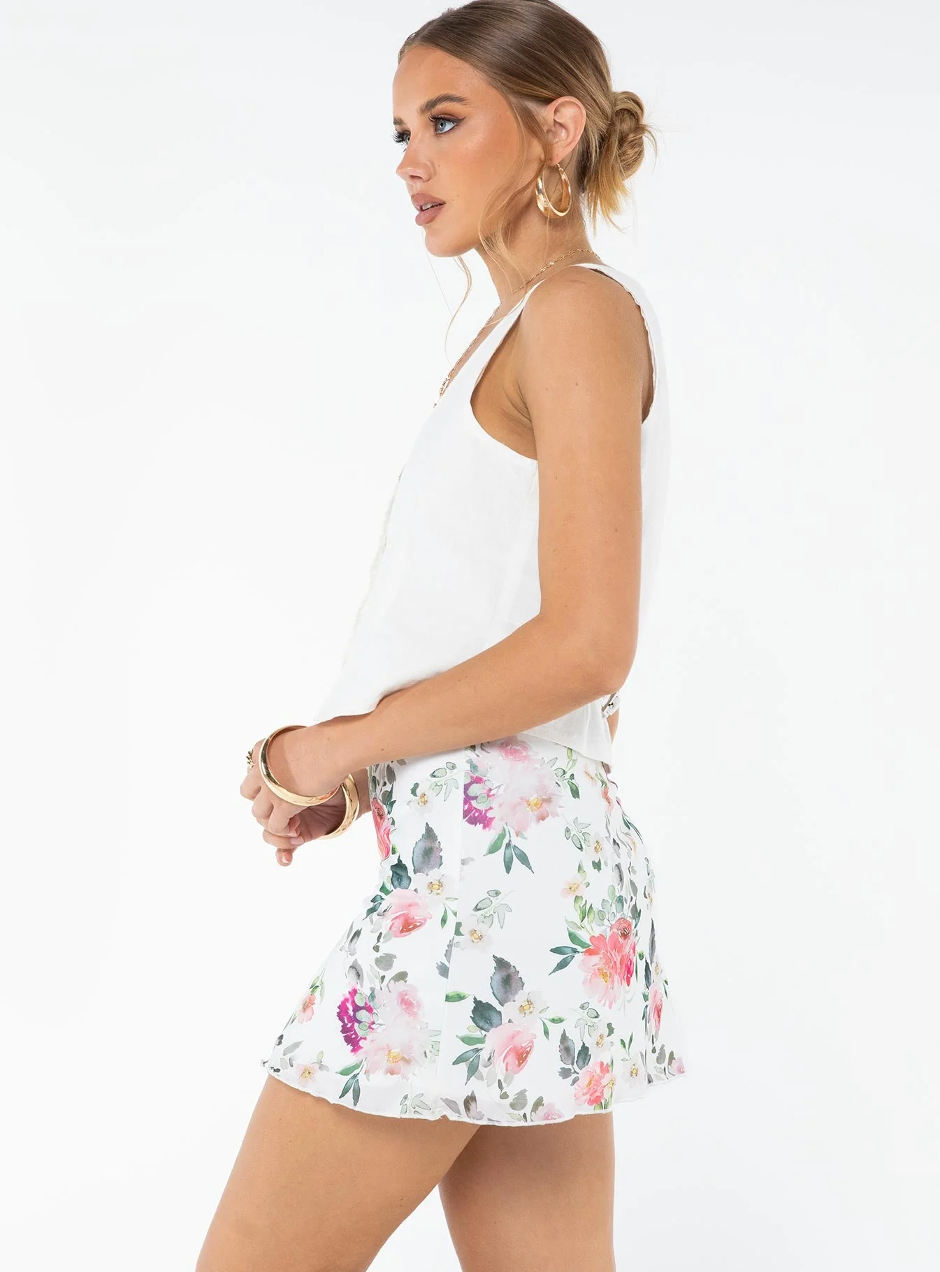Fallen Roses Mini Skirt Multi - Image 4