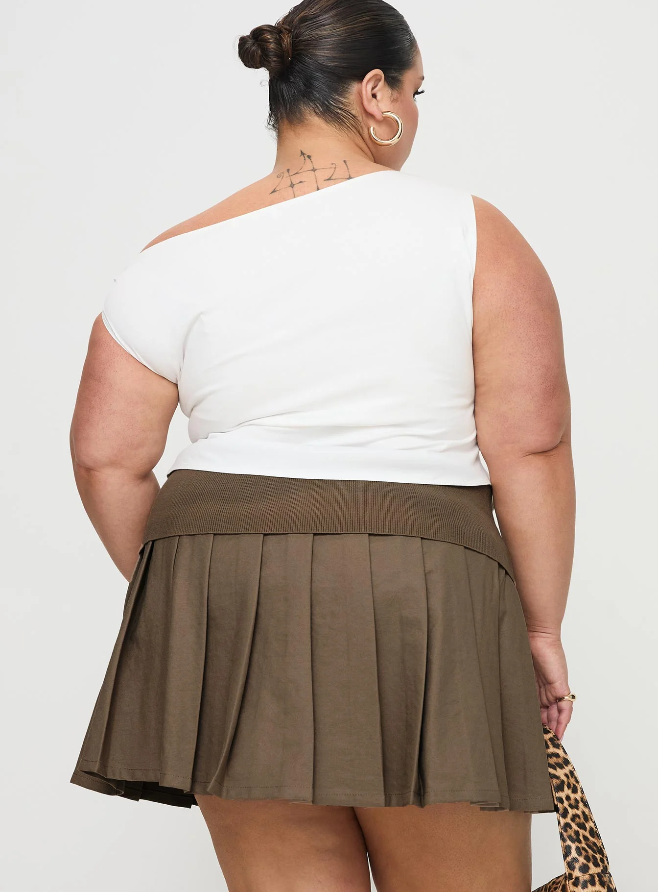 Fantasies Pleated Mini Skort Brown Curve - Image 5