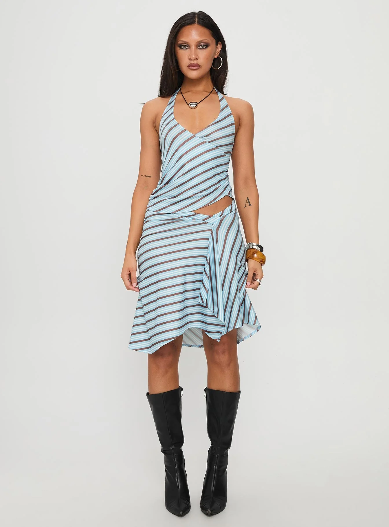 Fayez Top Diagonal Blue Stripe - Image 7