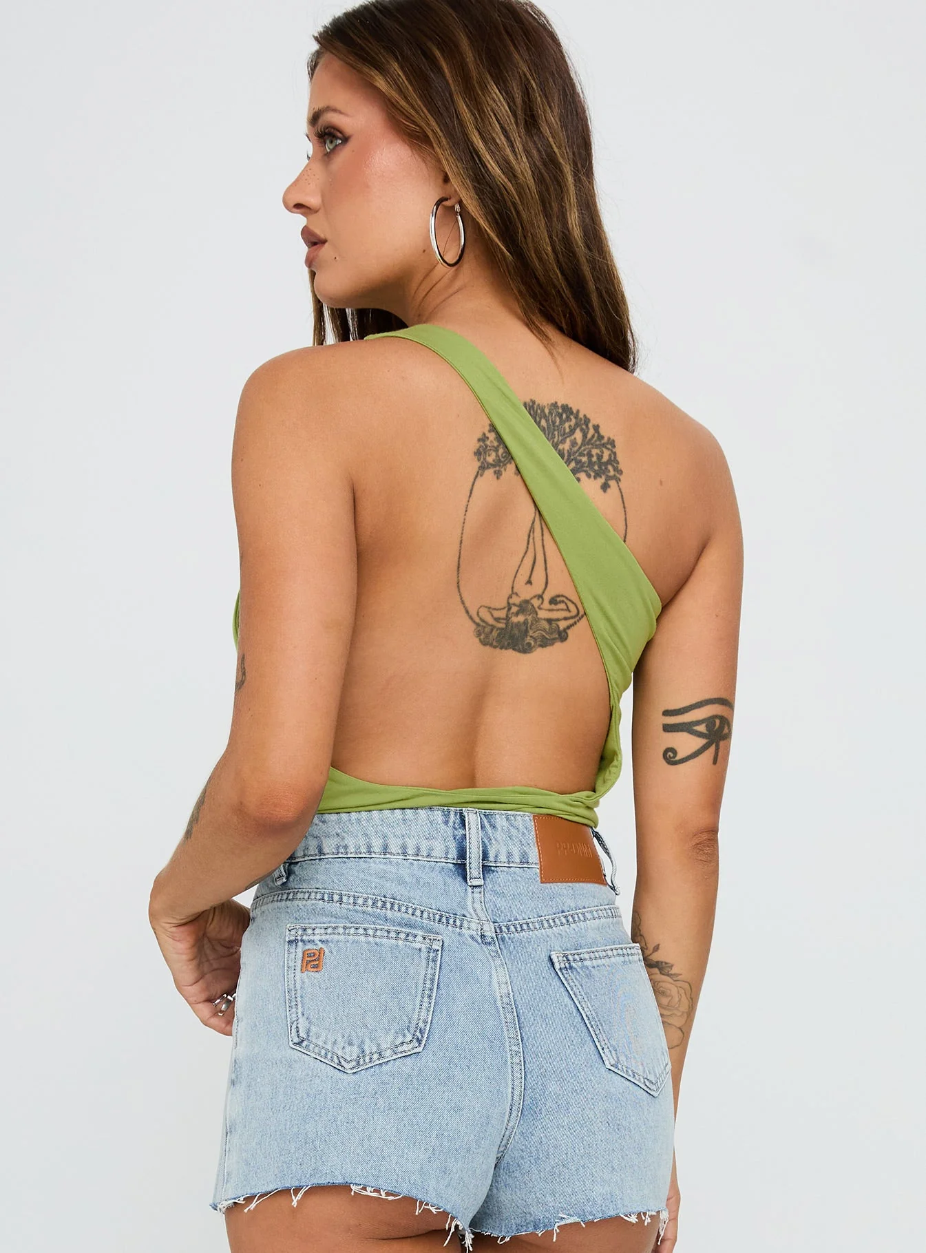 Ferrera One Shoulder Bodysuit Green - Image 4