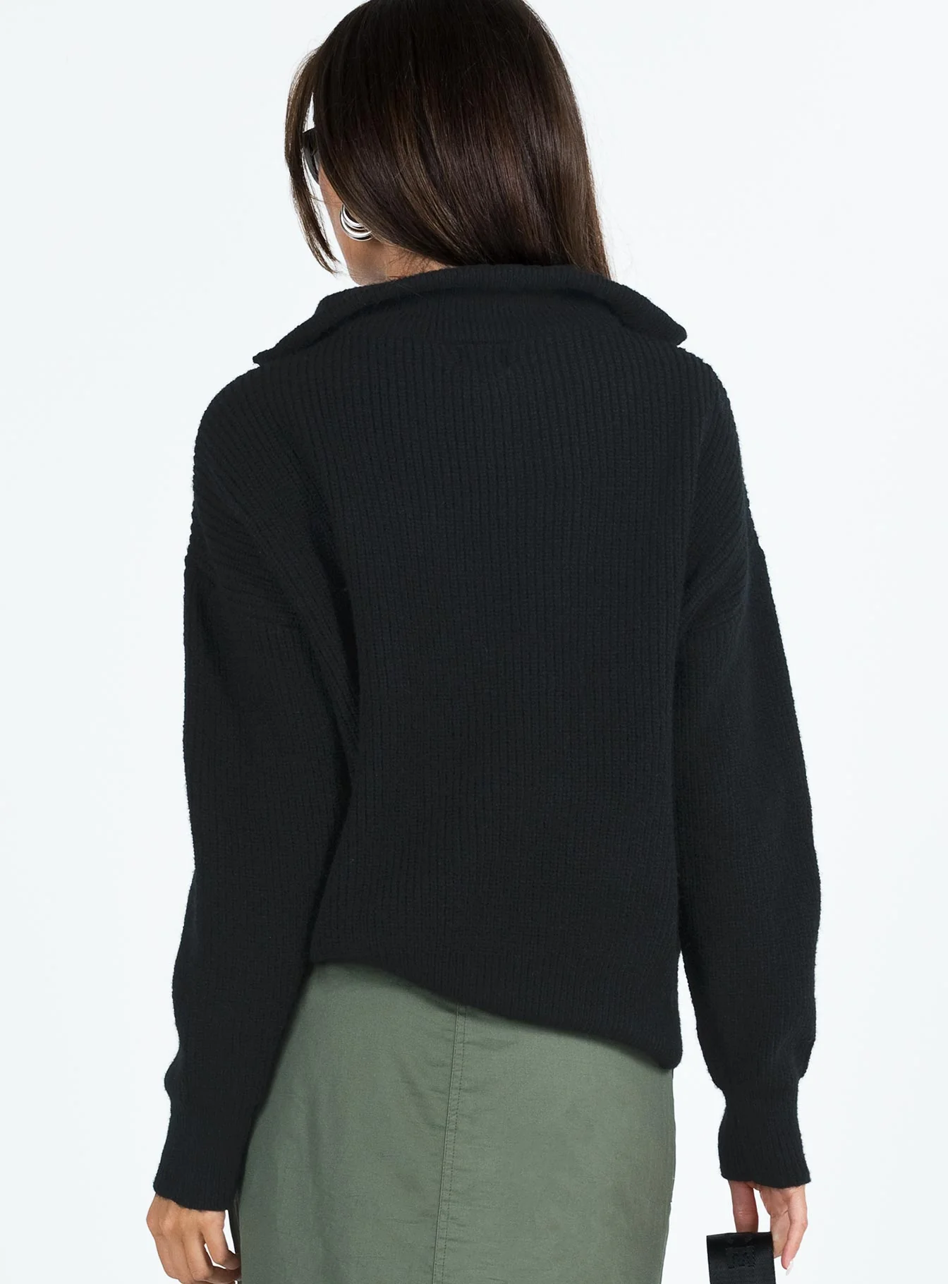 Ferry Zip Front Jumper Black - Image 5